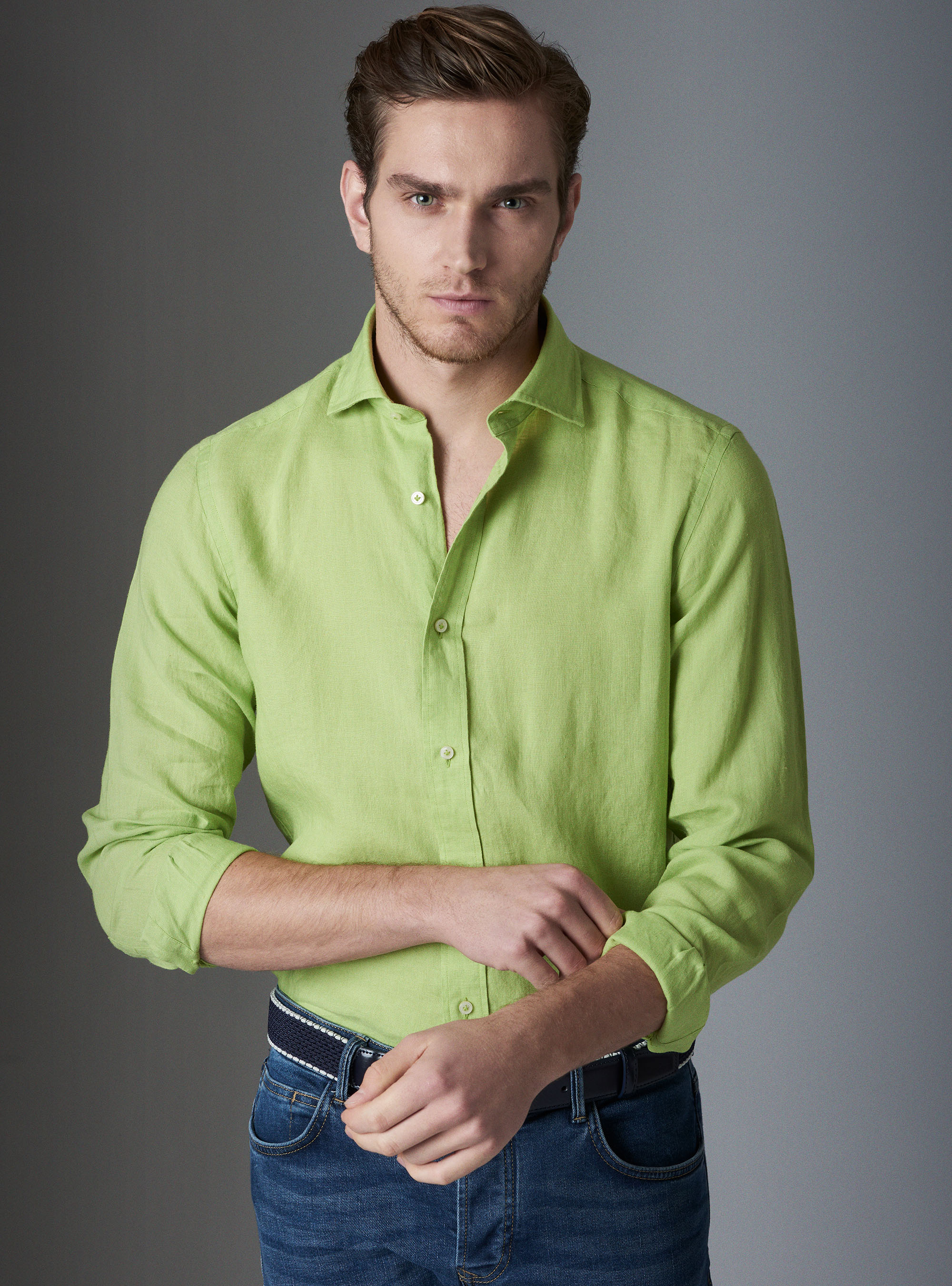 Linen shirt, GREEN