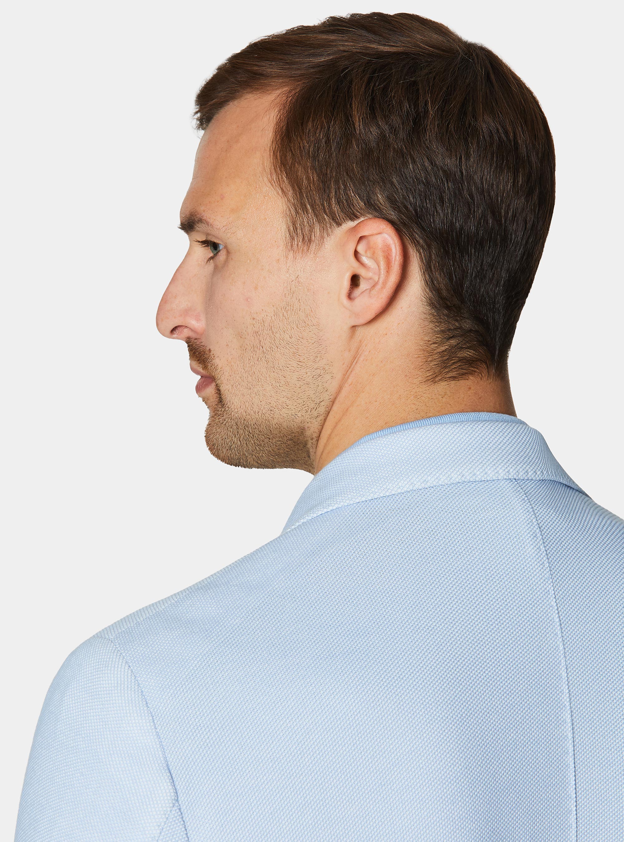 Giacca jersey in misto cotone, AZZURRO