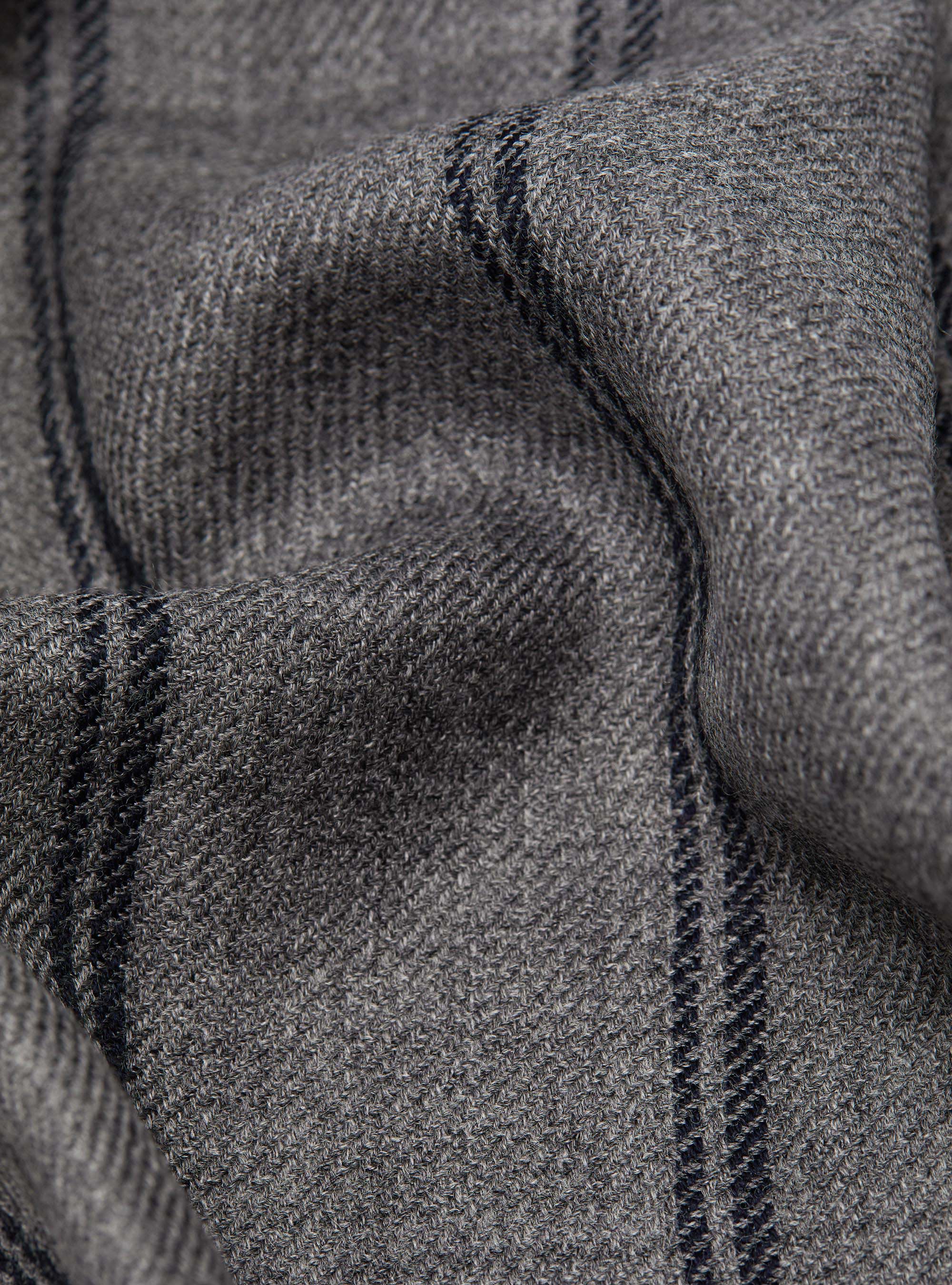 Striped pure wool scarf, GREY