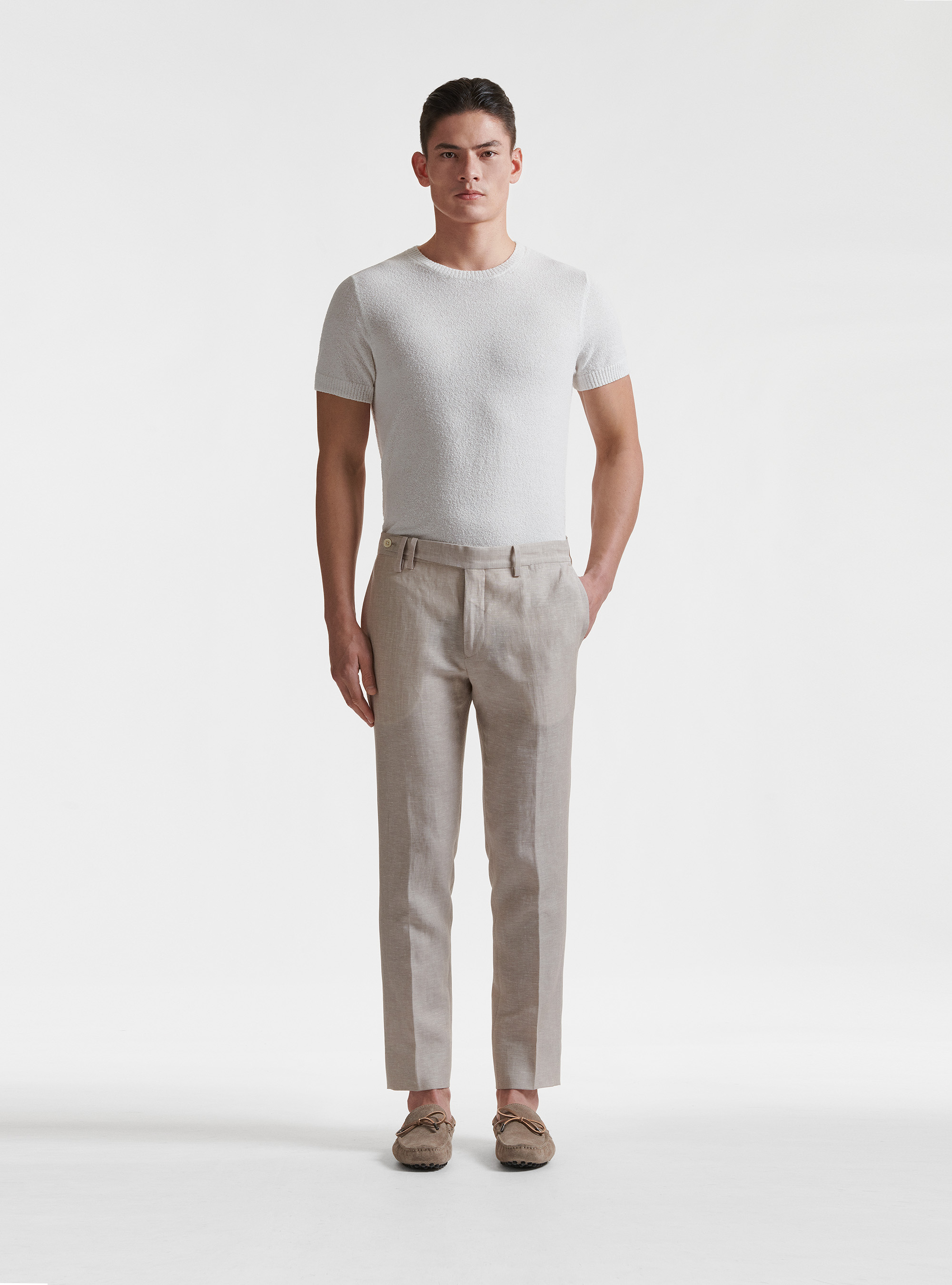 Anzughose aus Wolle und Leinen DUEMILAGORI, SABBIA 0561C