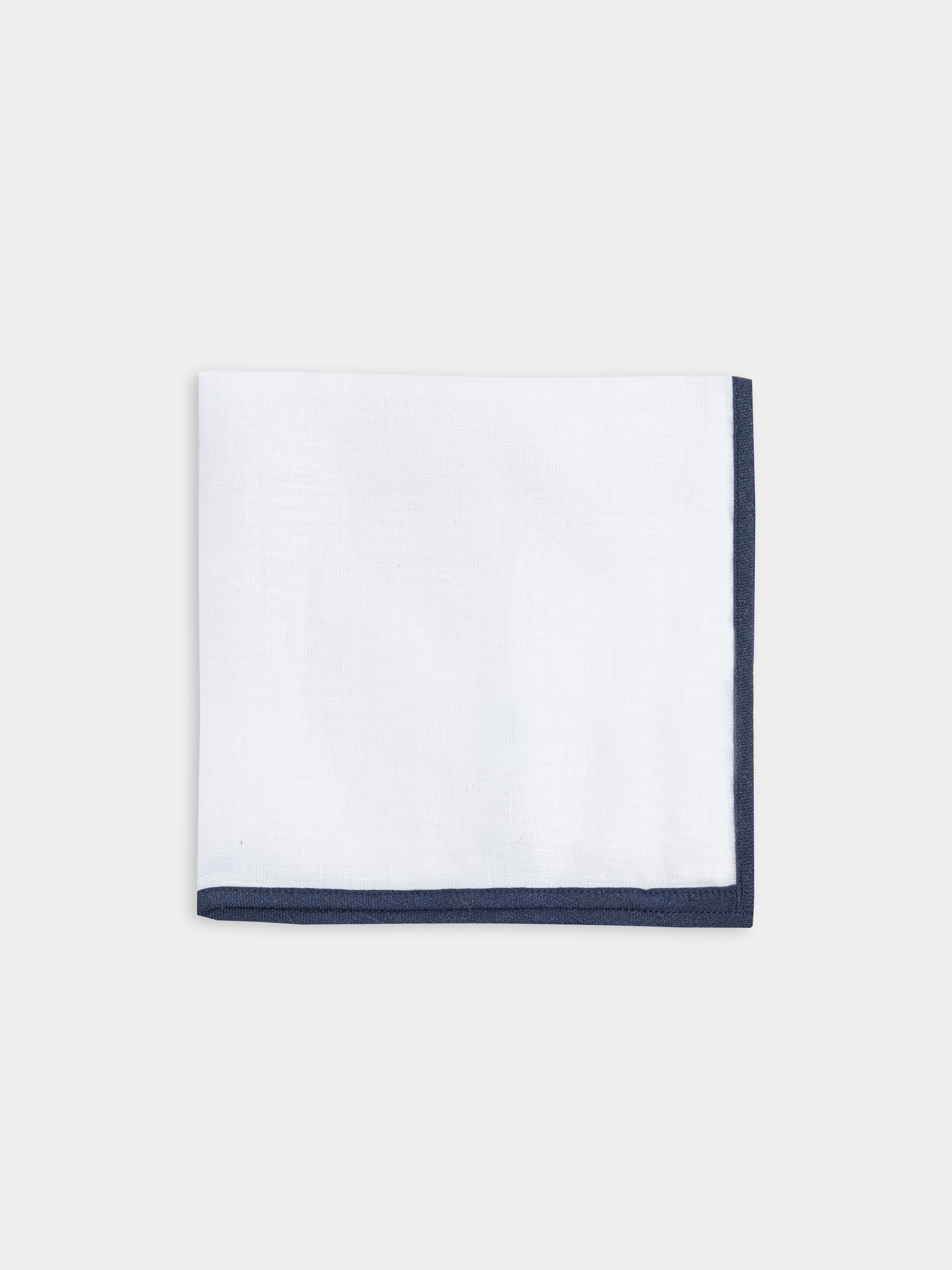 Pochette in lino, WHITE/NAVY