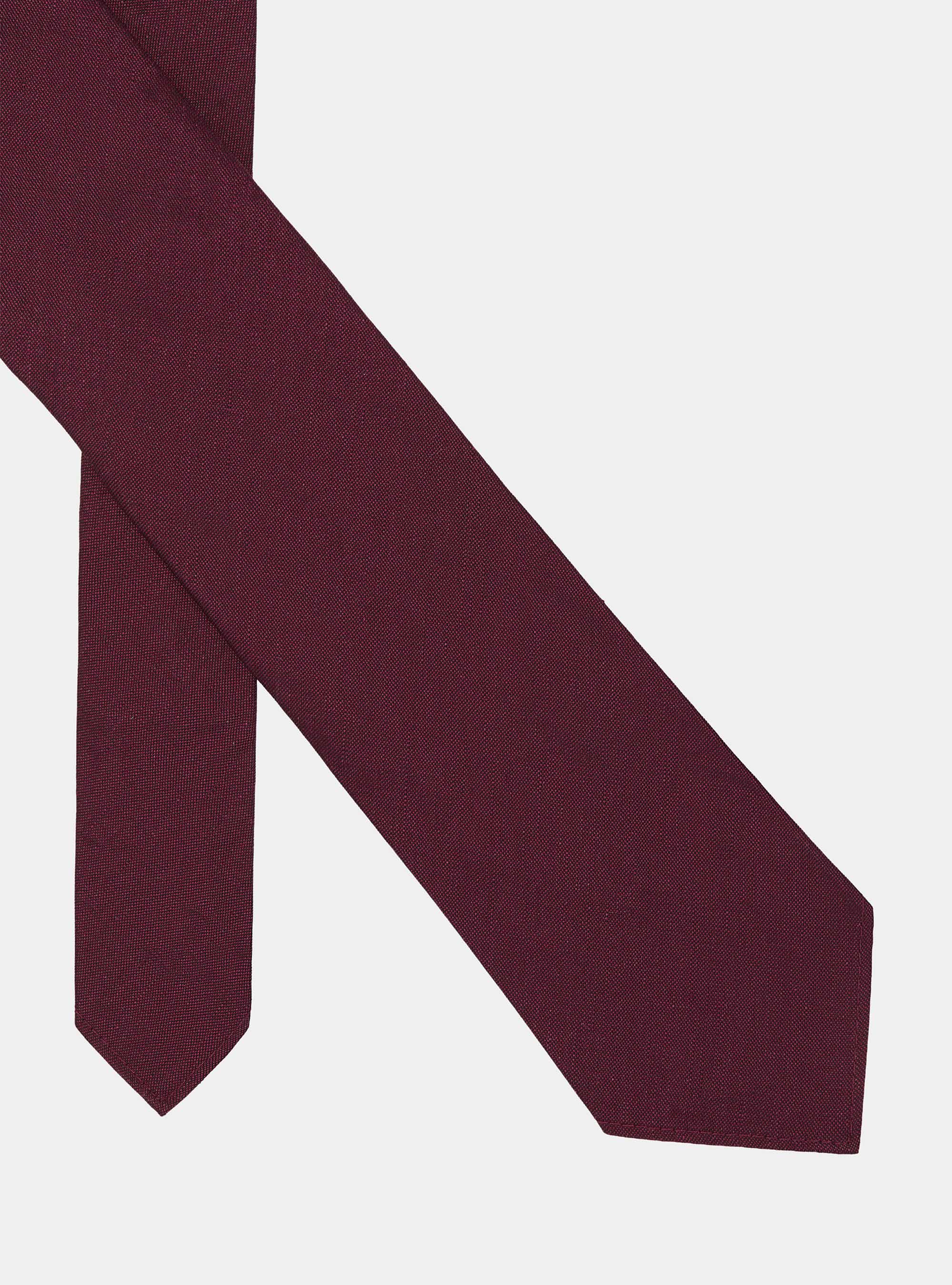 Cravatta in seta e lino, BORDEAUX