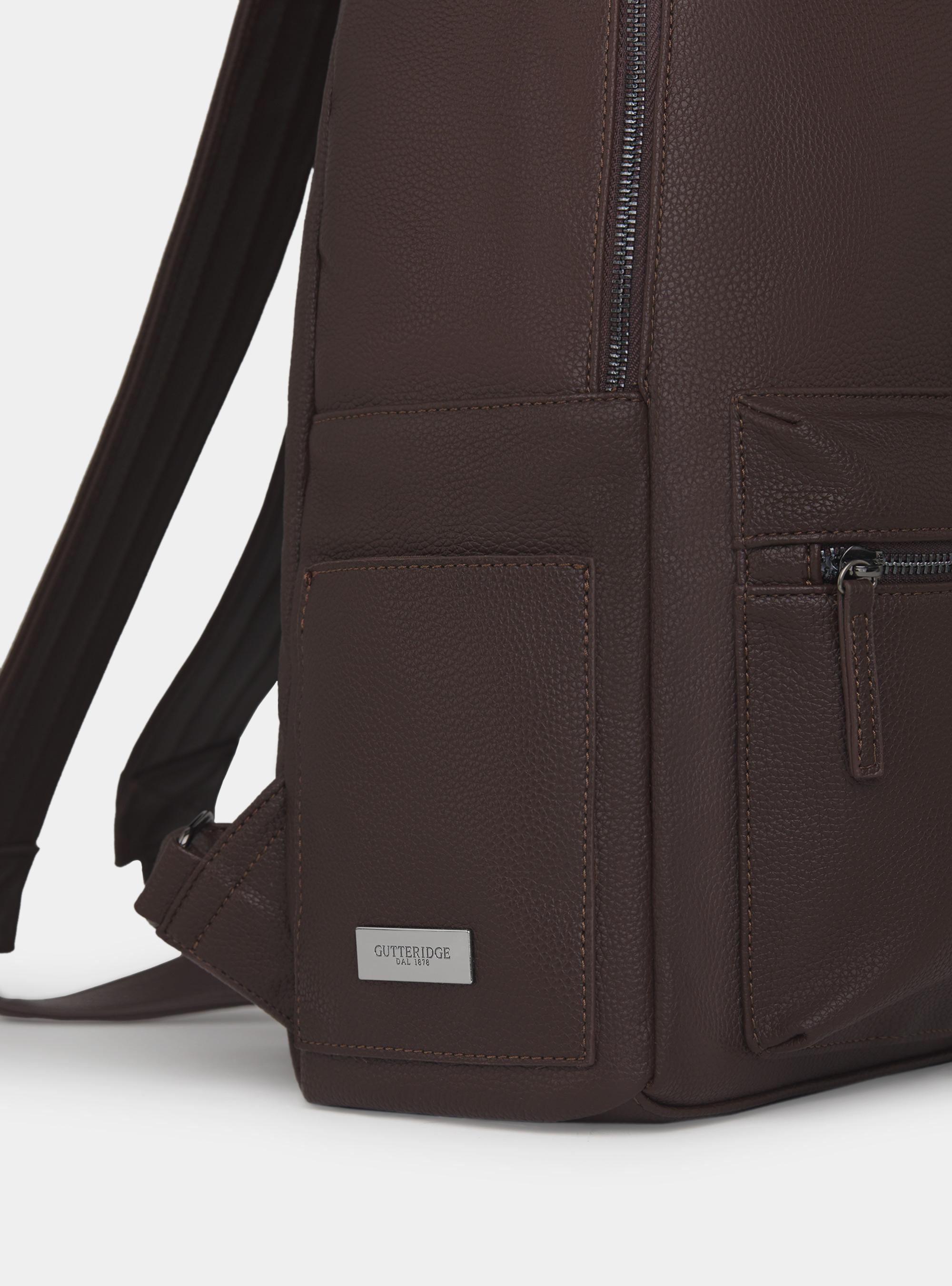 Backpack with pockets, BROWN