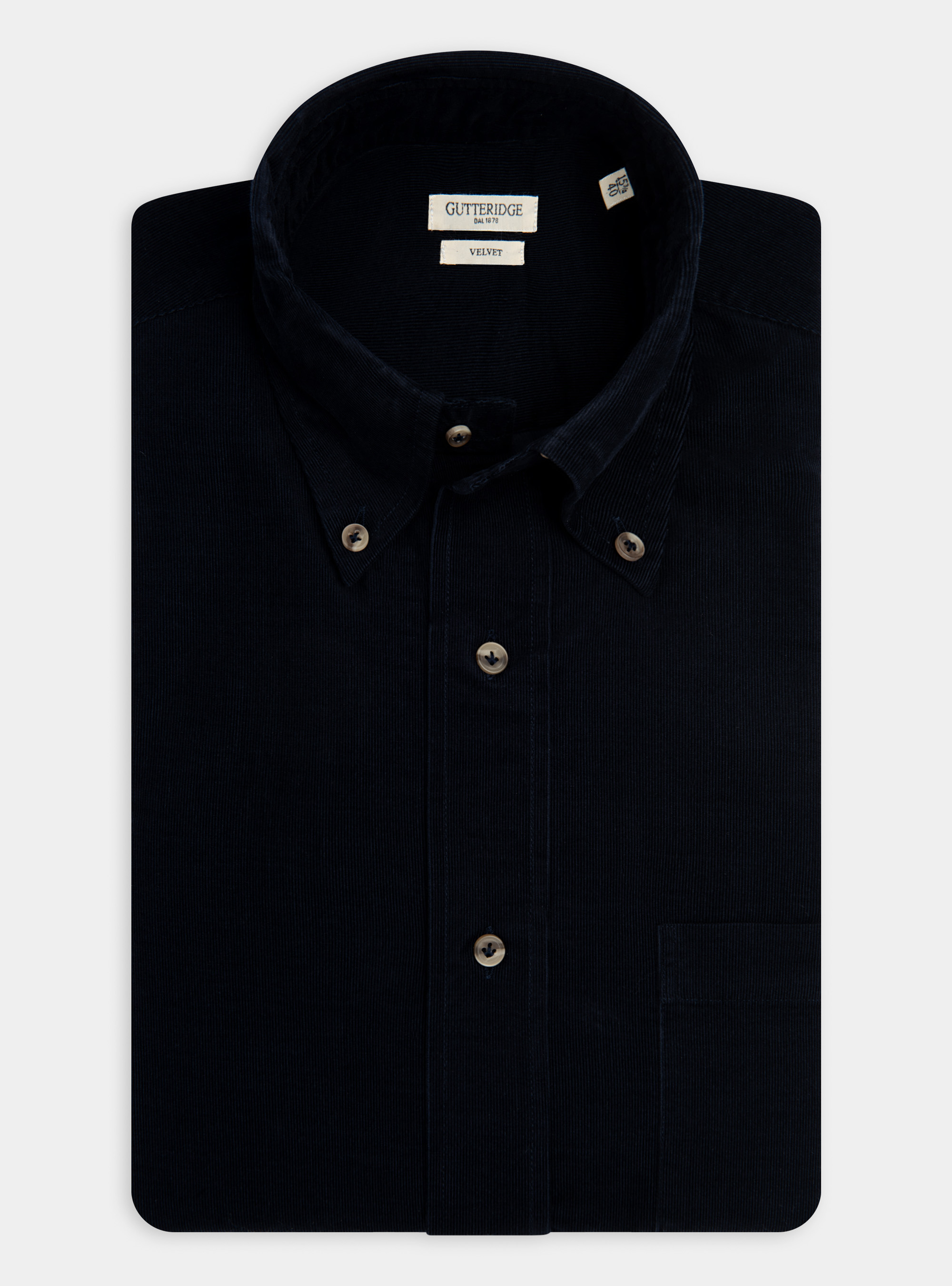 Cotton velvet buttondown collar shirt