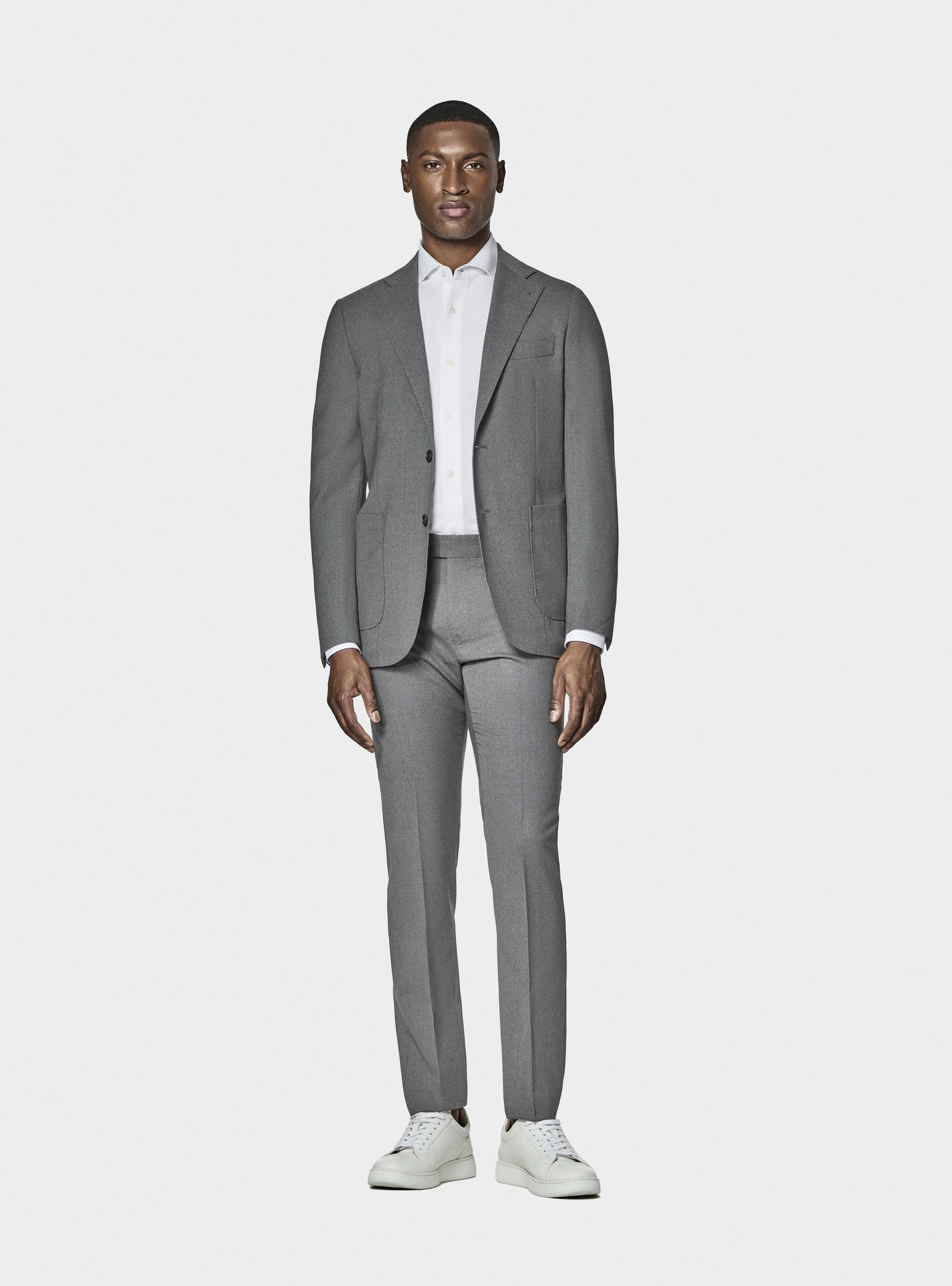 Grey travel suit in pure Cerruti wool, 