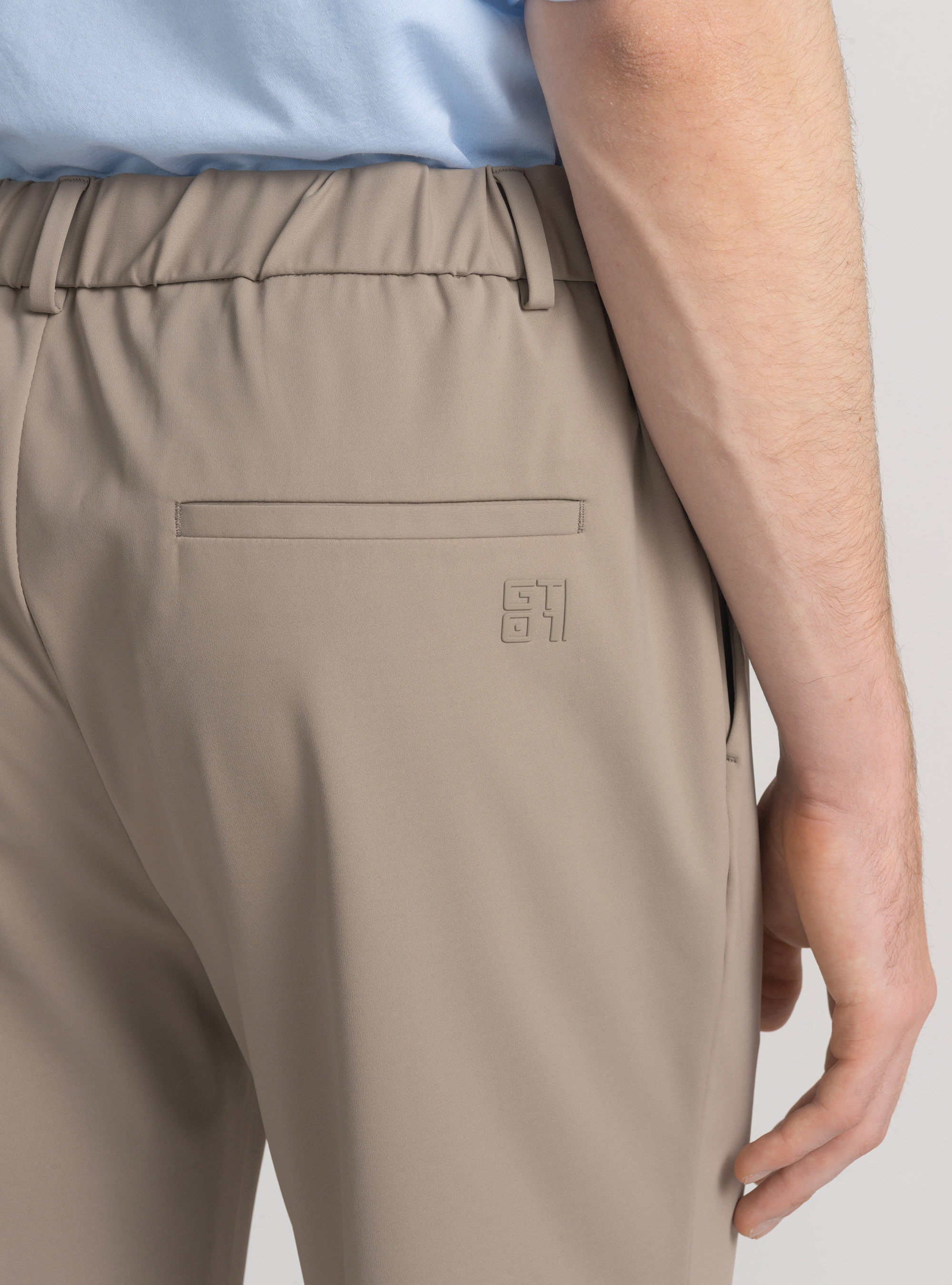 GT01 trousers in stretch nylon, MUD