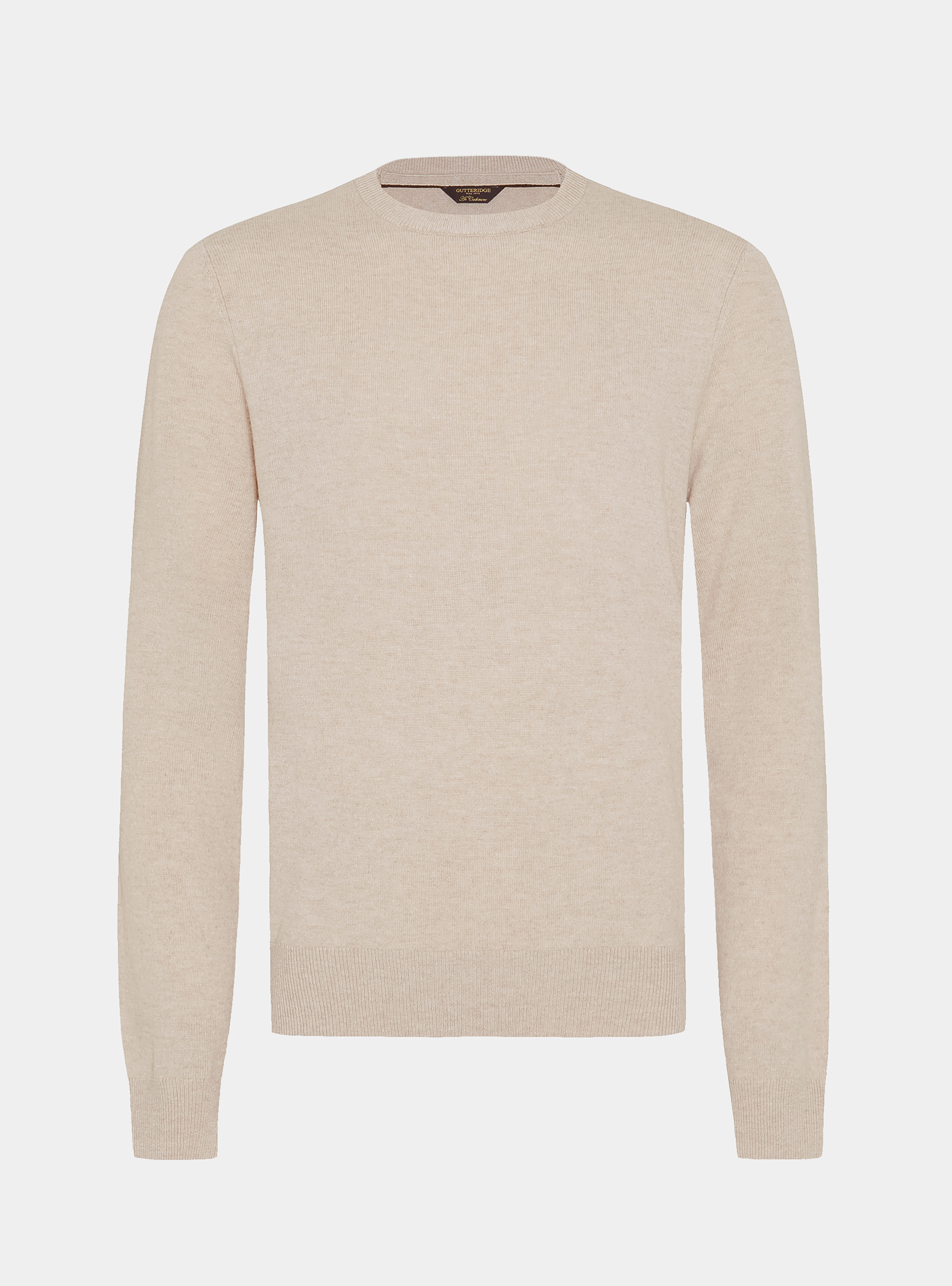 Trikot mit Rundhalsausschnitt aus Lambswool und Kaschmir, ECRU 0560C