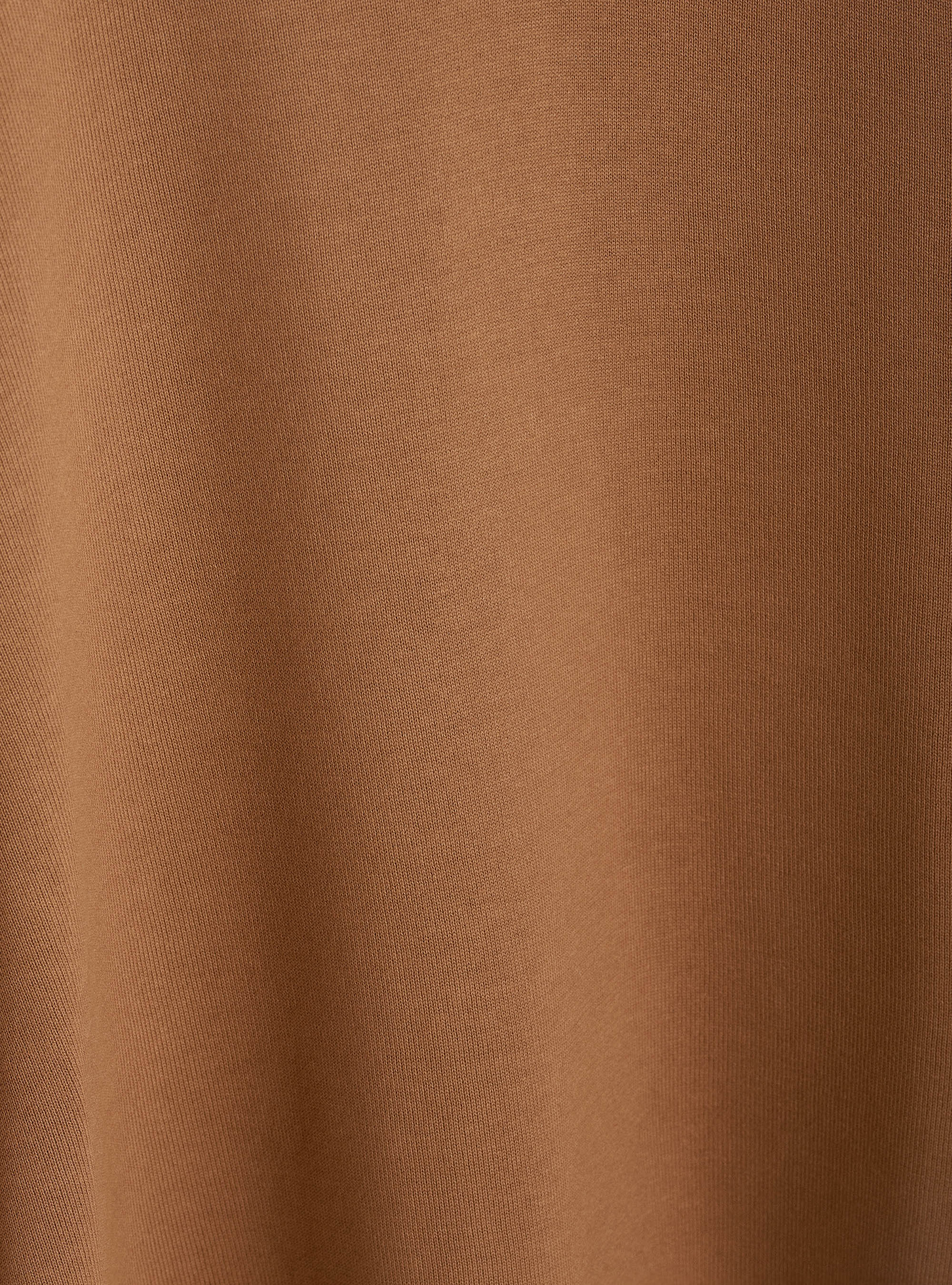 Crew-neck cotton crepe sweater, TORTORA 0542C