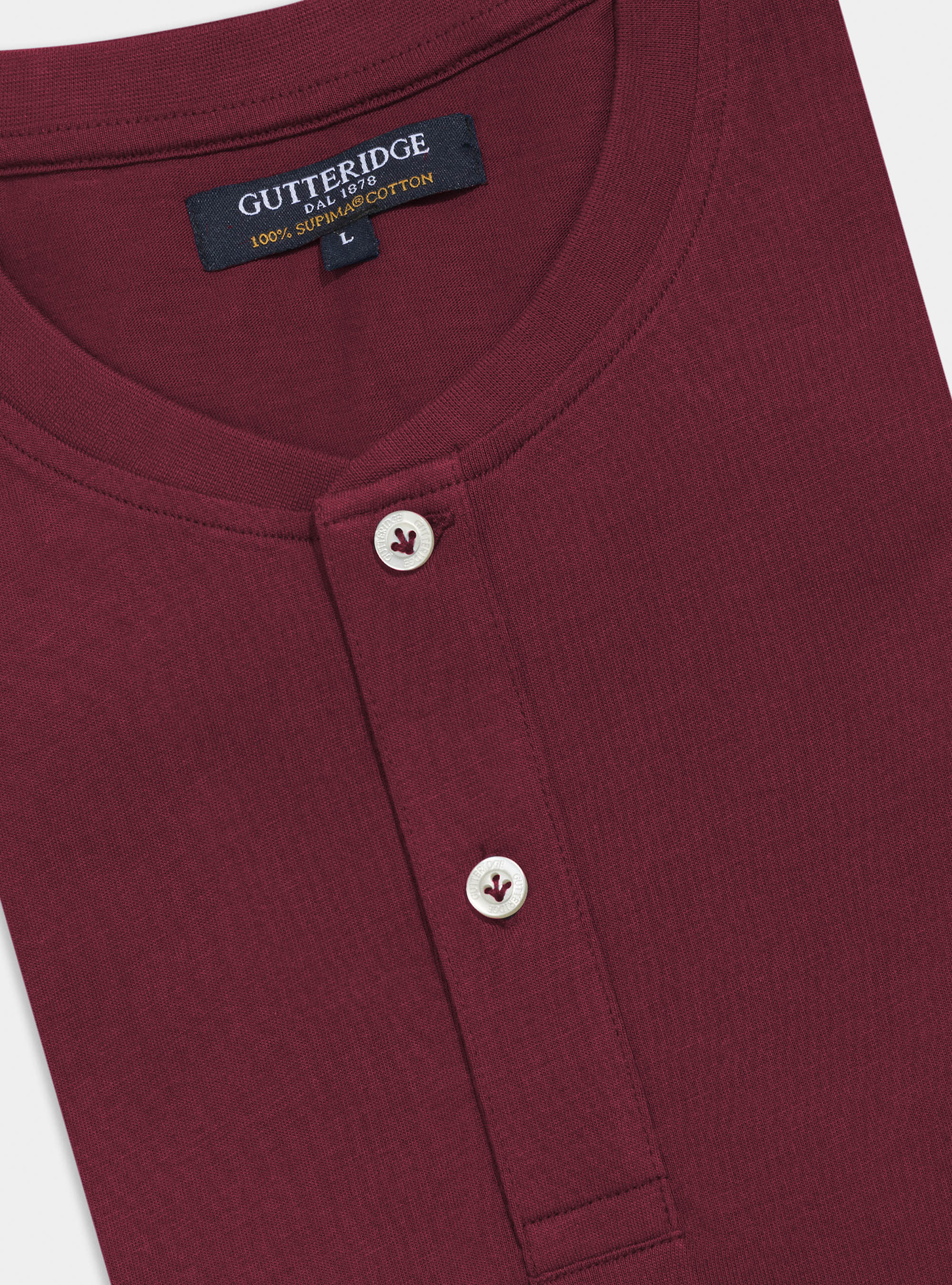 Camiseta Serafino en 100% algodón jersey supima, BURDEOS