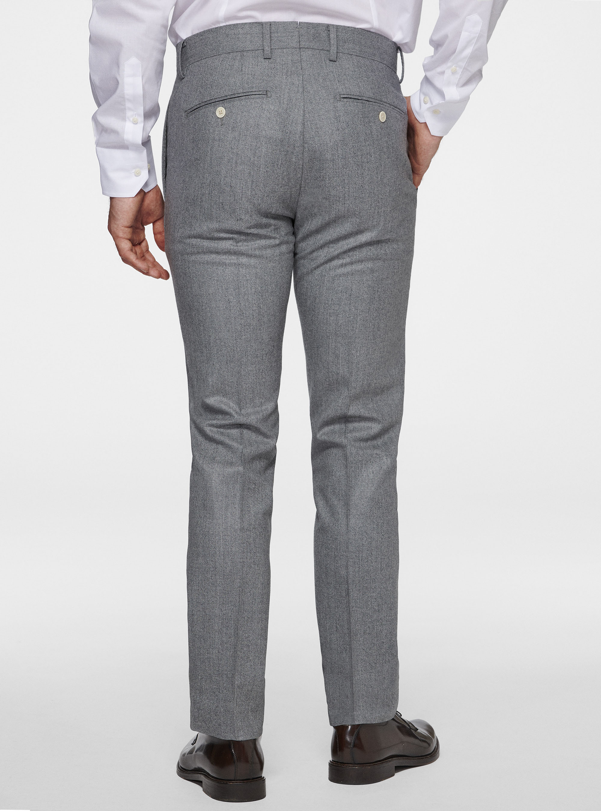 Vitale Barberis Canonico flannel trousers, LIGHT GREY MELANGE