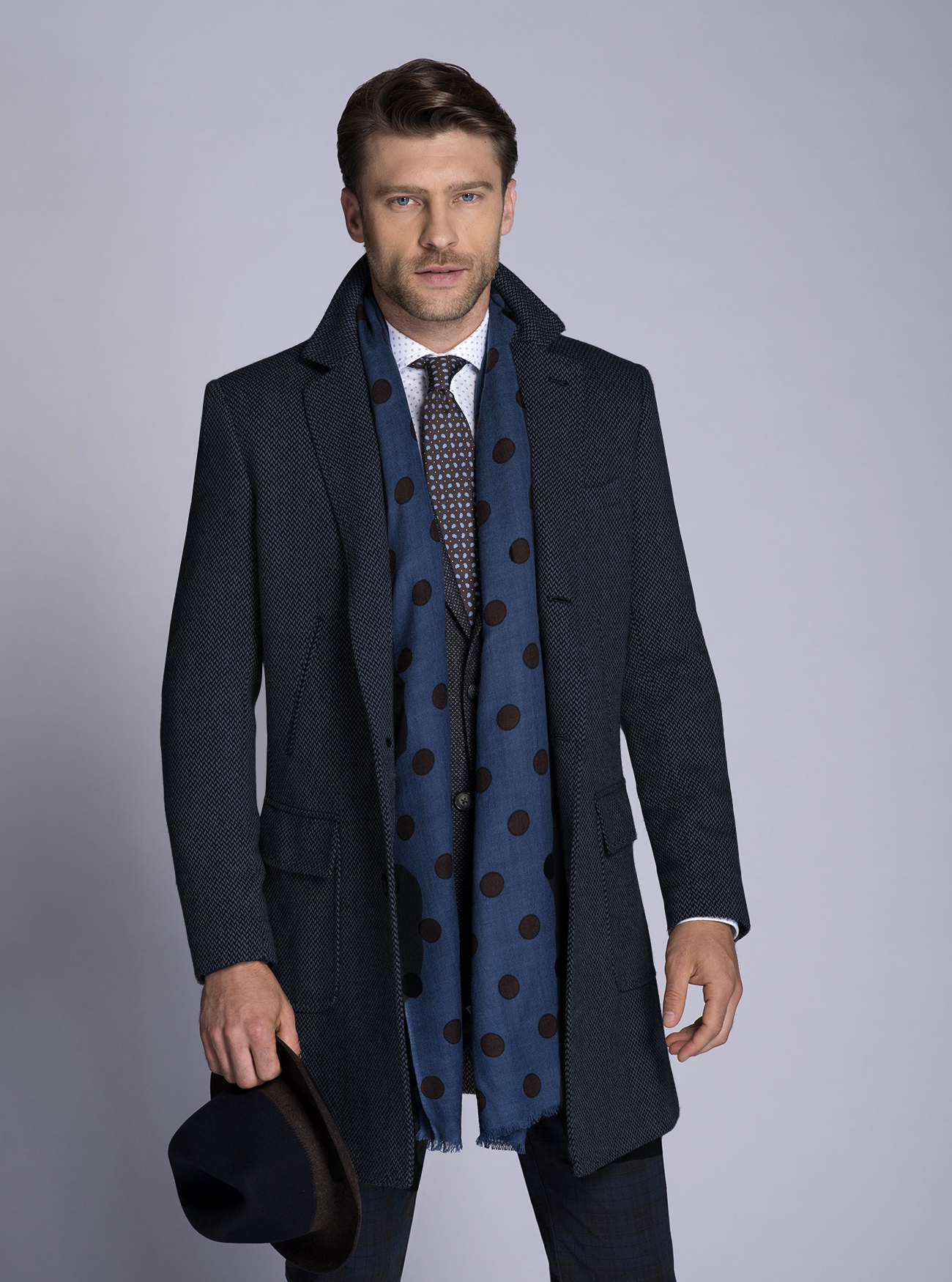 Single breasted wool coat, NAVY BLUE