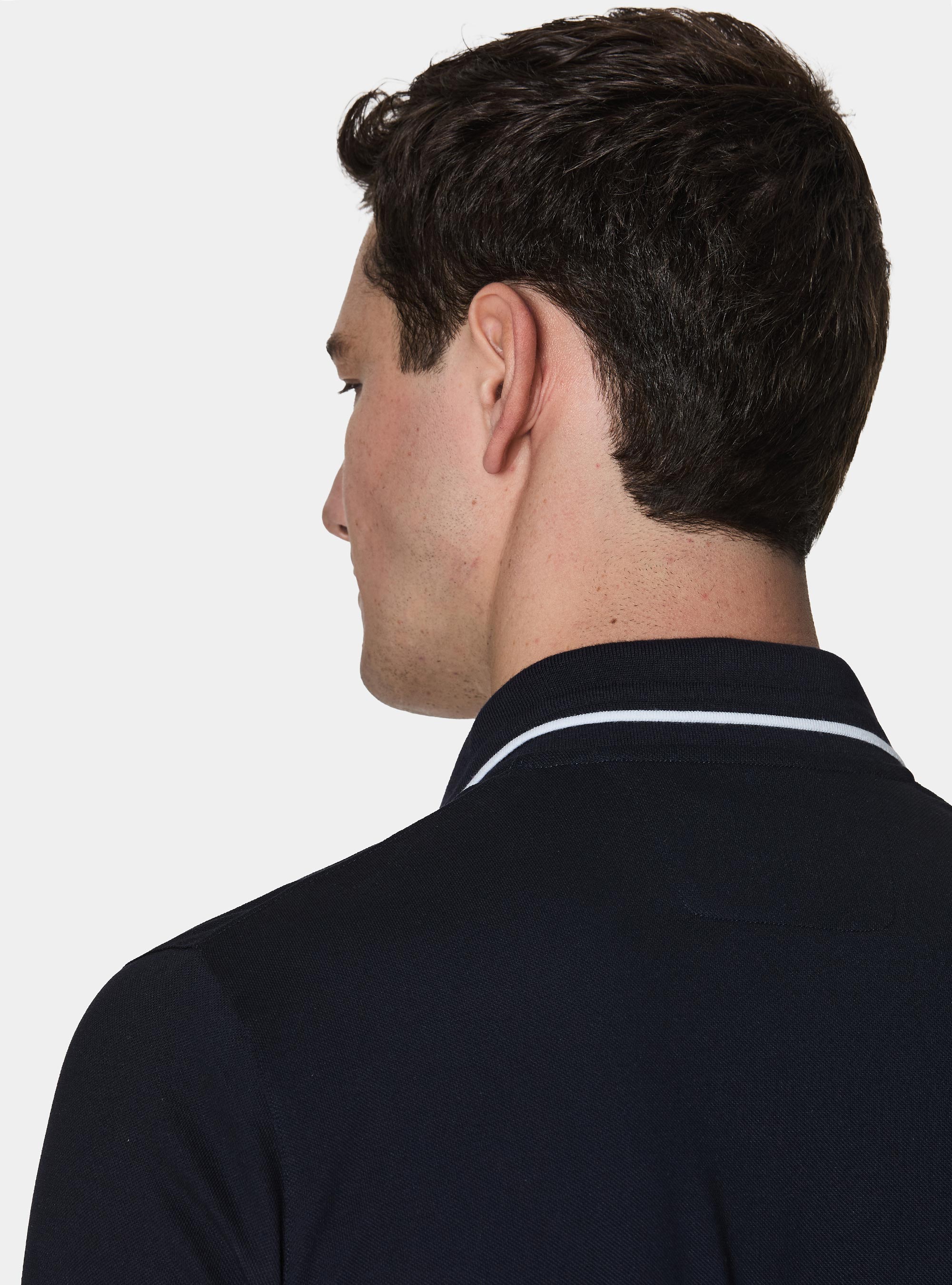 Polo GT01 senza bottoni in piquet stretch, BLU NAVY