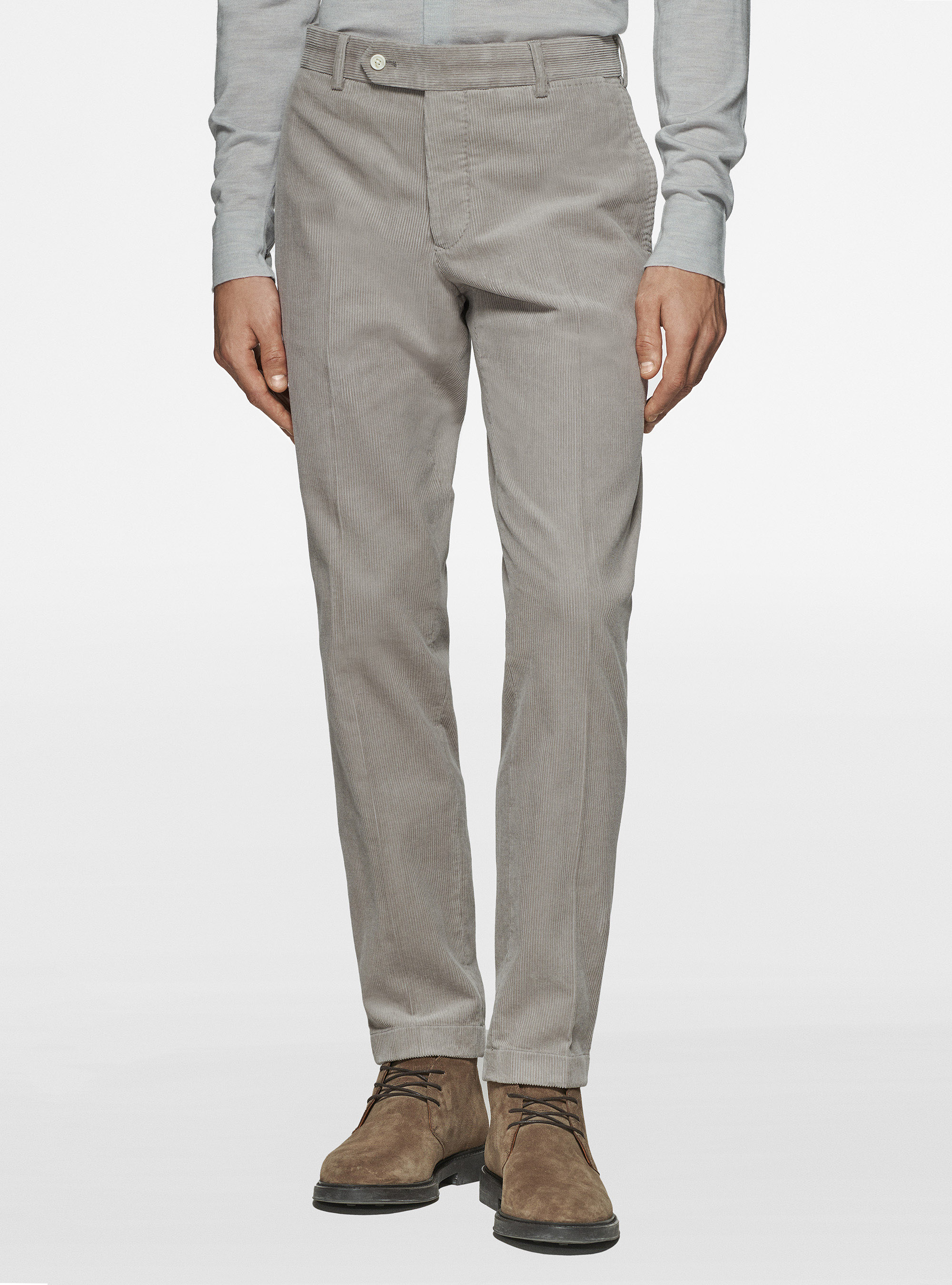 Pantaloni in velluto, GRIGIO CHIARO 0256C