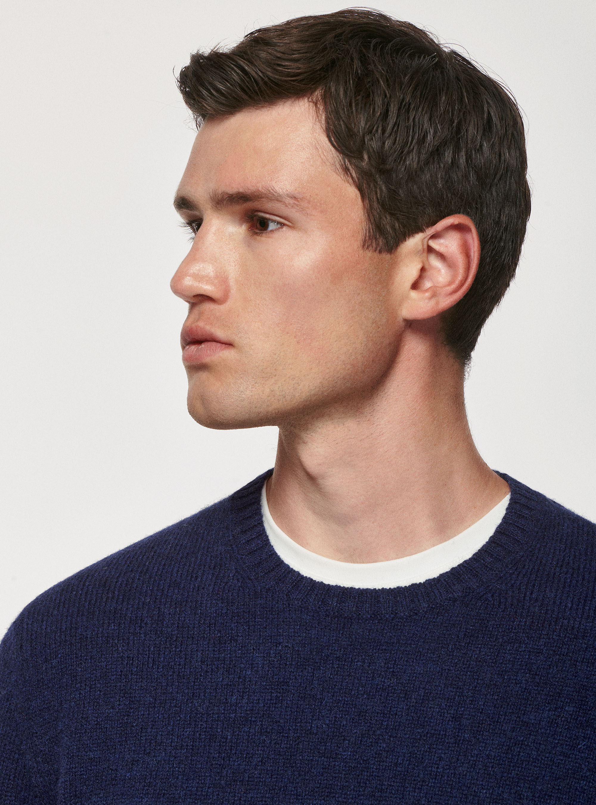 Maglia in pura lana Shetland, BLU NAVY