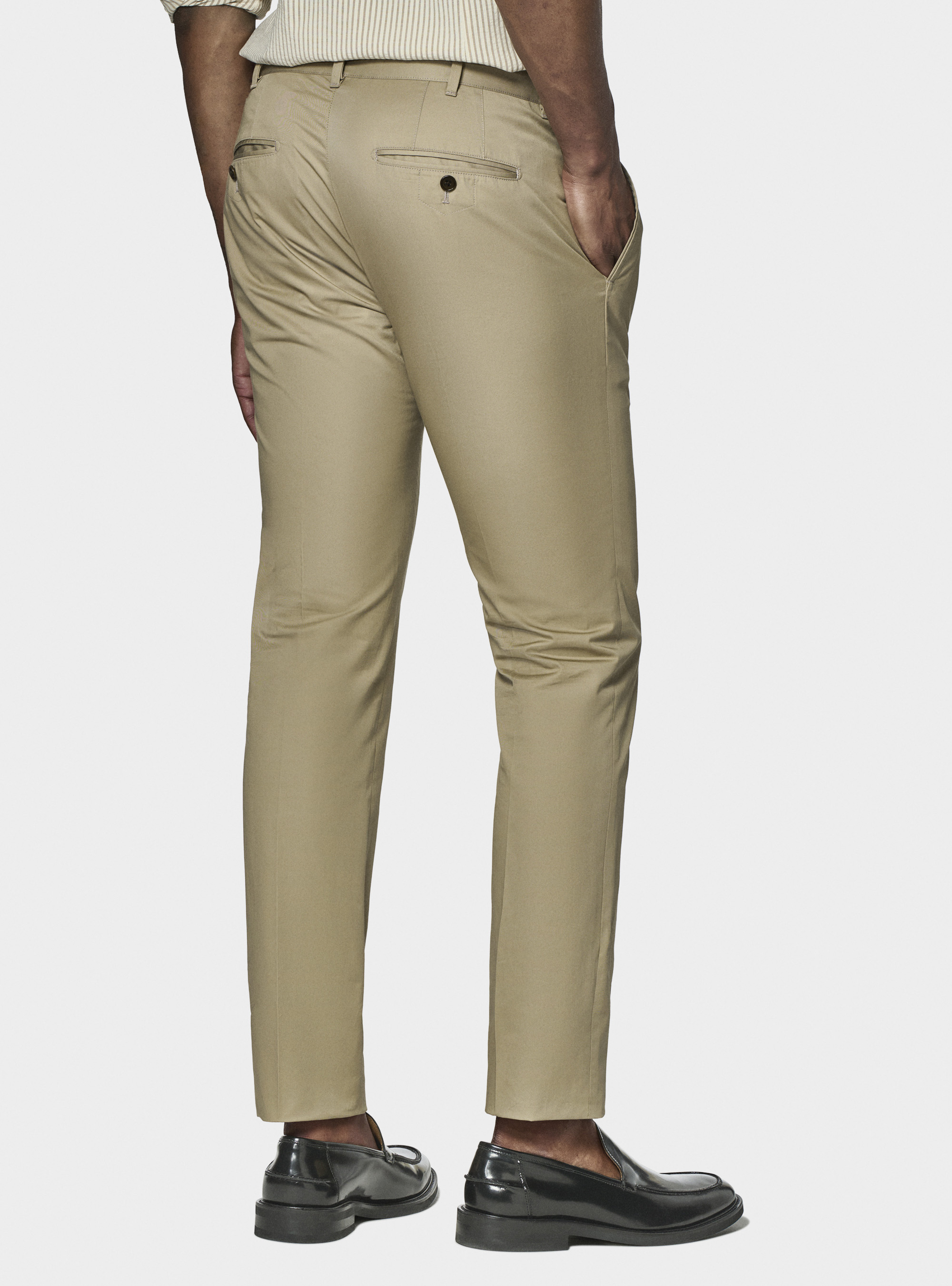 Pantaloni chino in twill leggero, FANGO