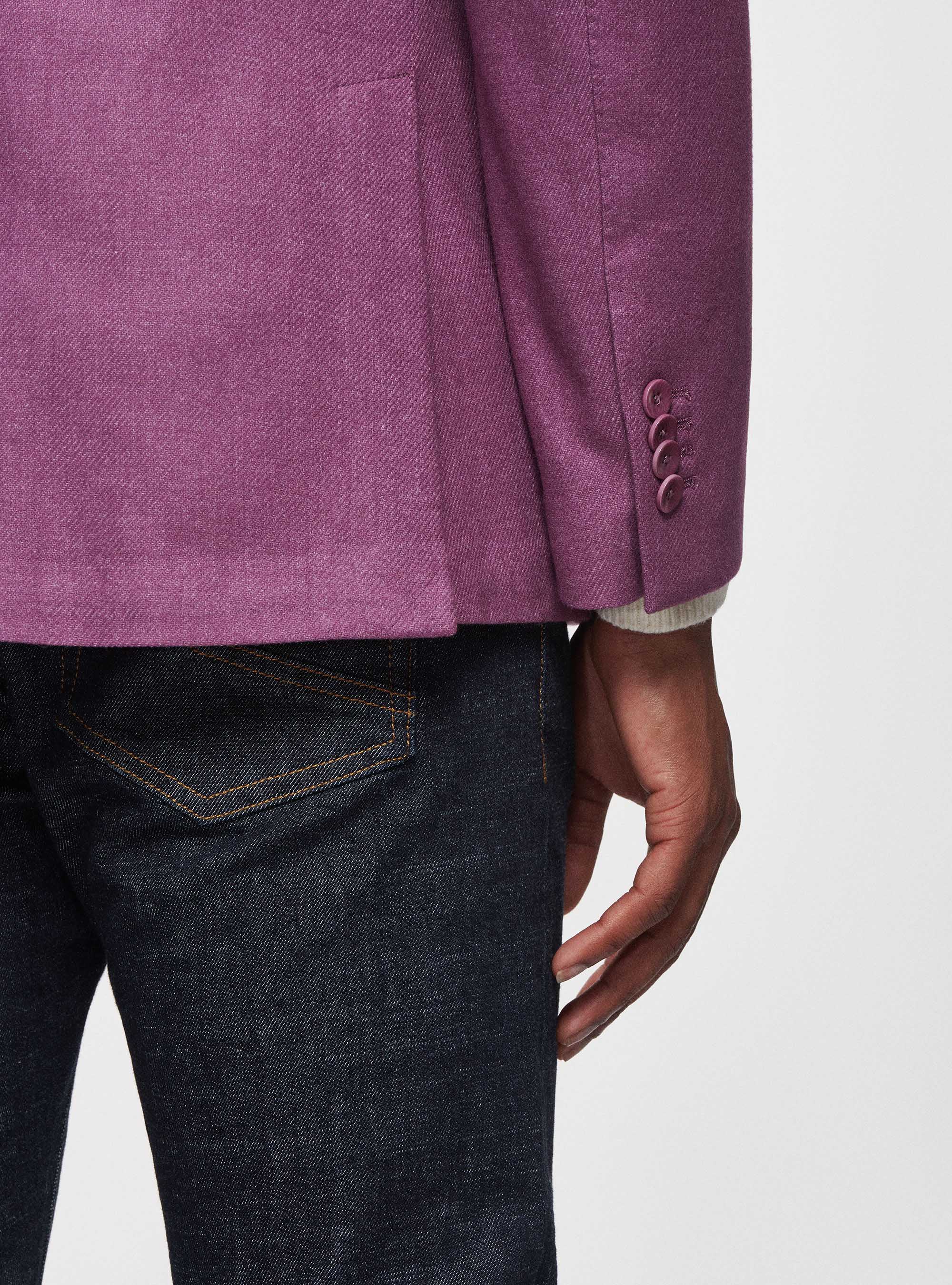 Giacca in flanella lana Duemilagori, LILLA SCURO 0464C