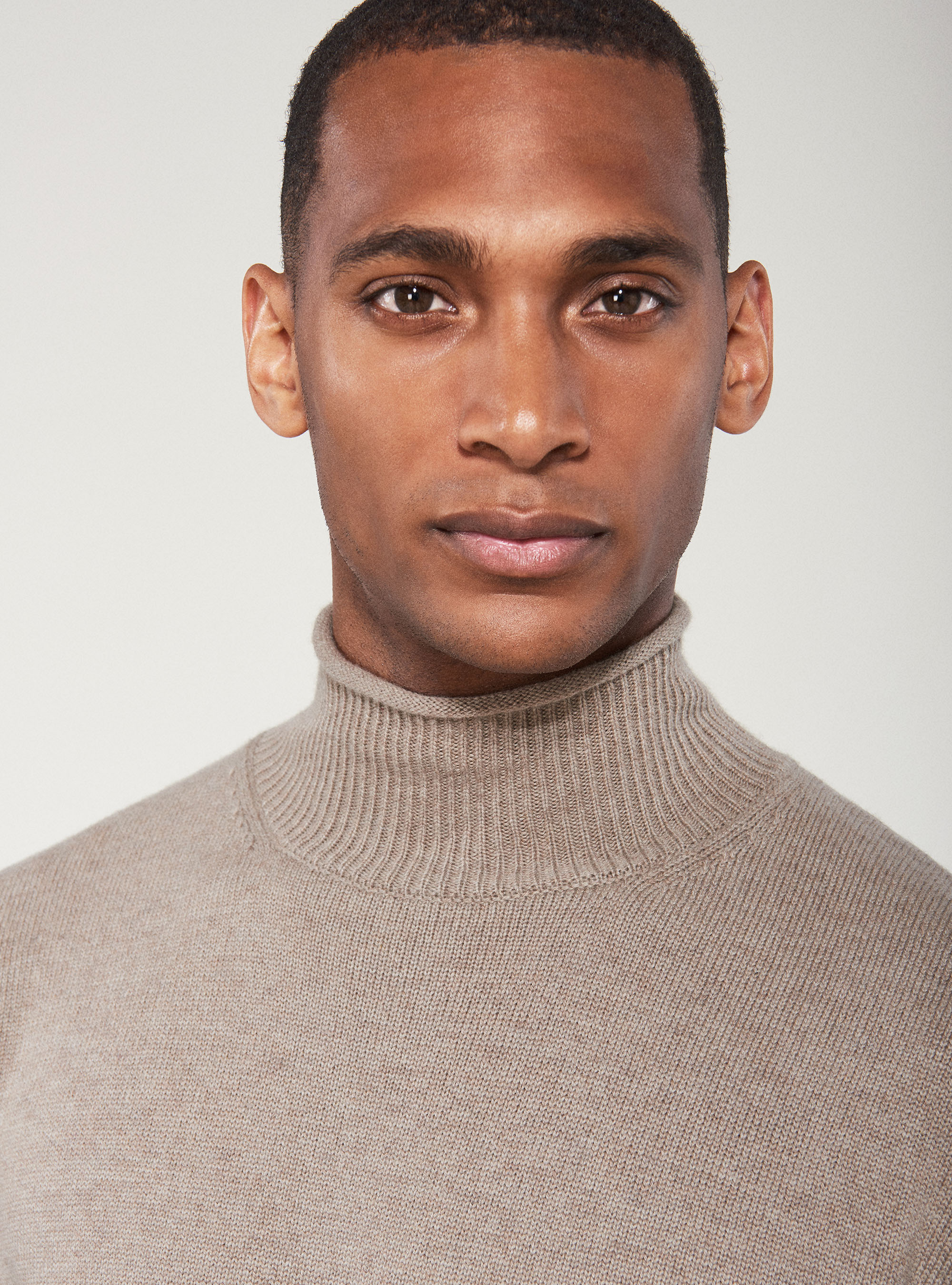 Maglia mezzo collo in lana cashmere, ECRU