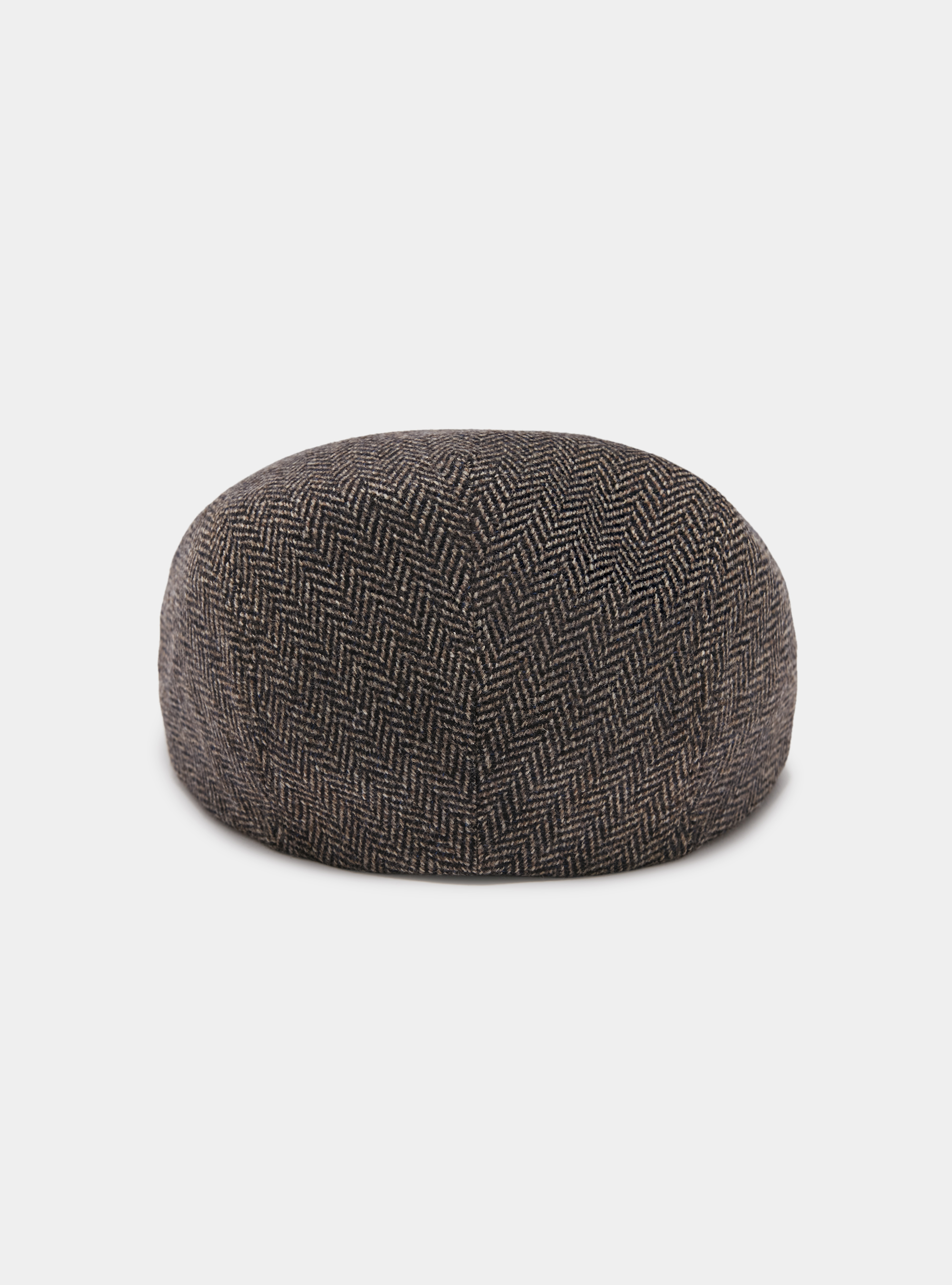 Coppola spigata in lana cashmere Lanificio di Pray, MARRONE