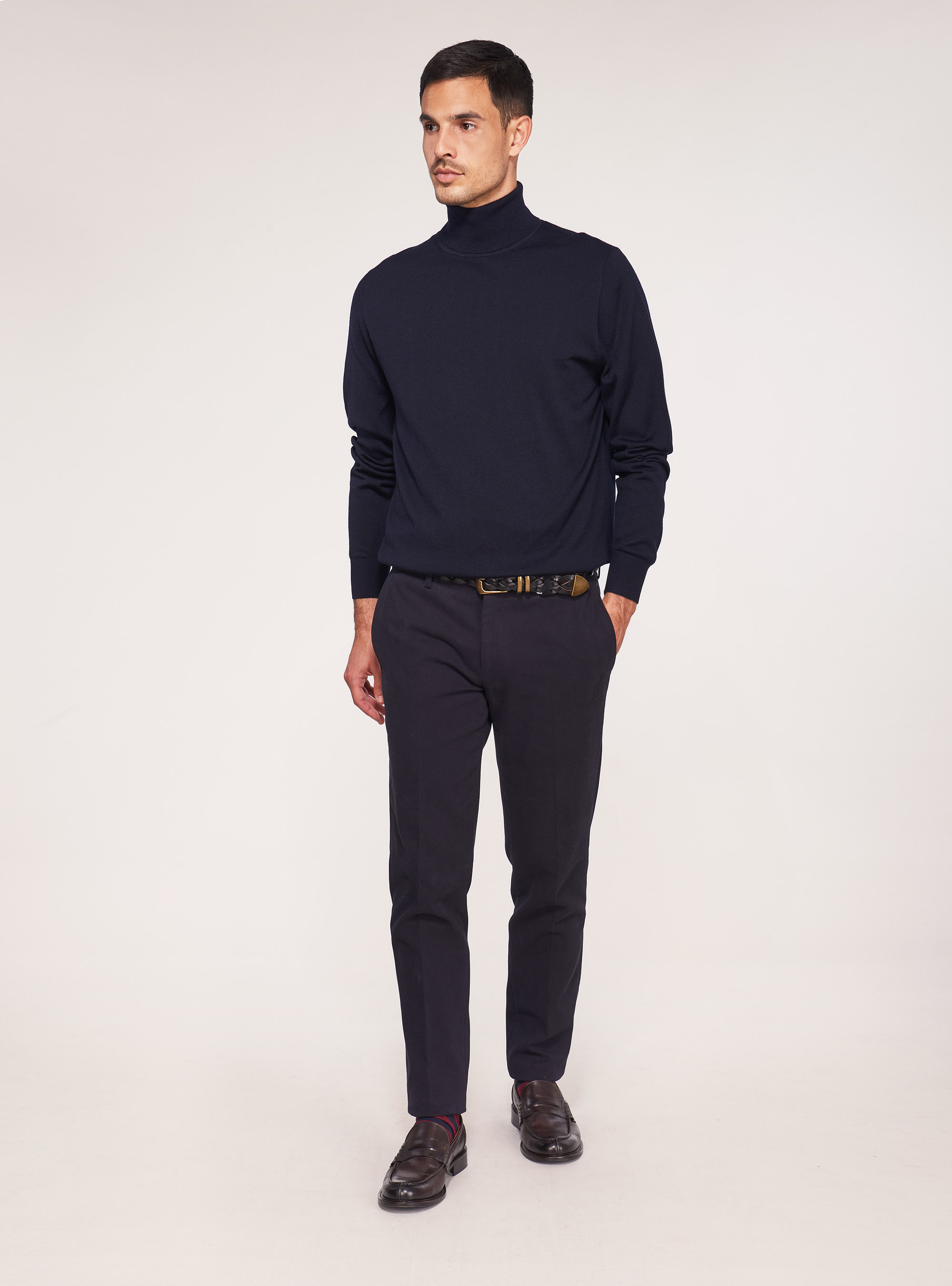 Dolcevita in lana merino, BLU NAVY