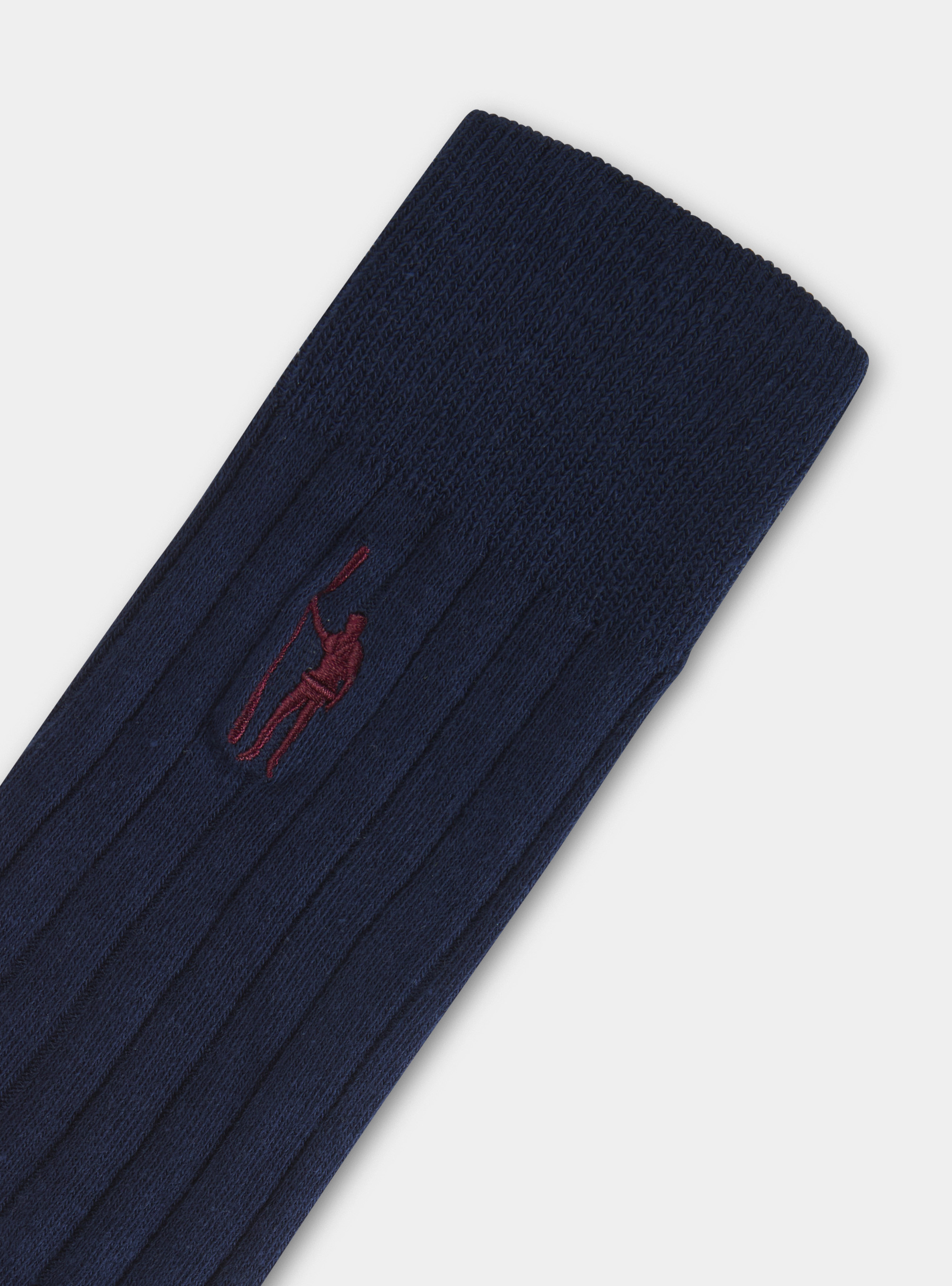 Calze in misto cotone a coste, BLU NAVY