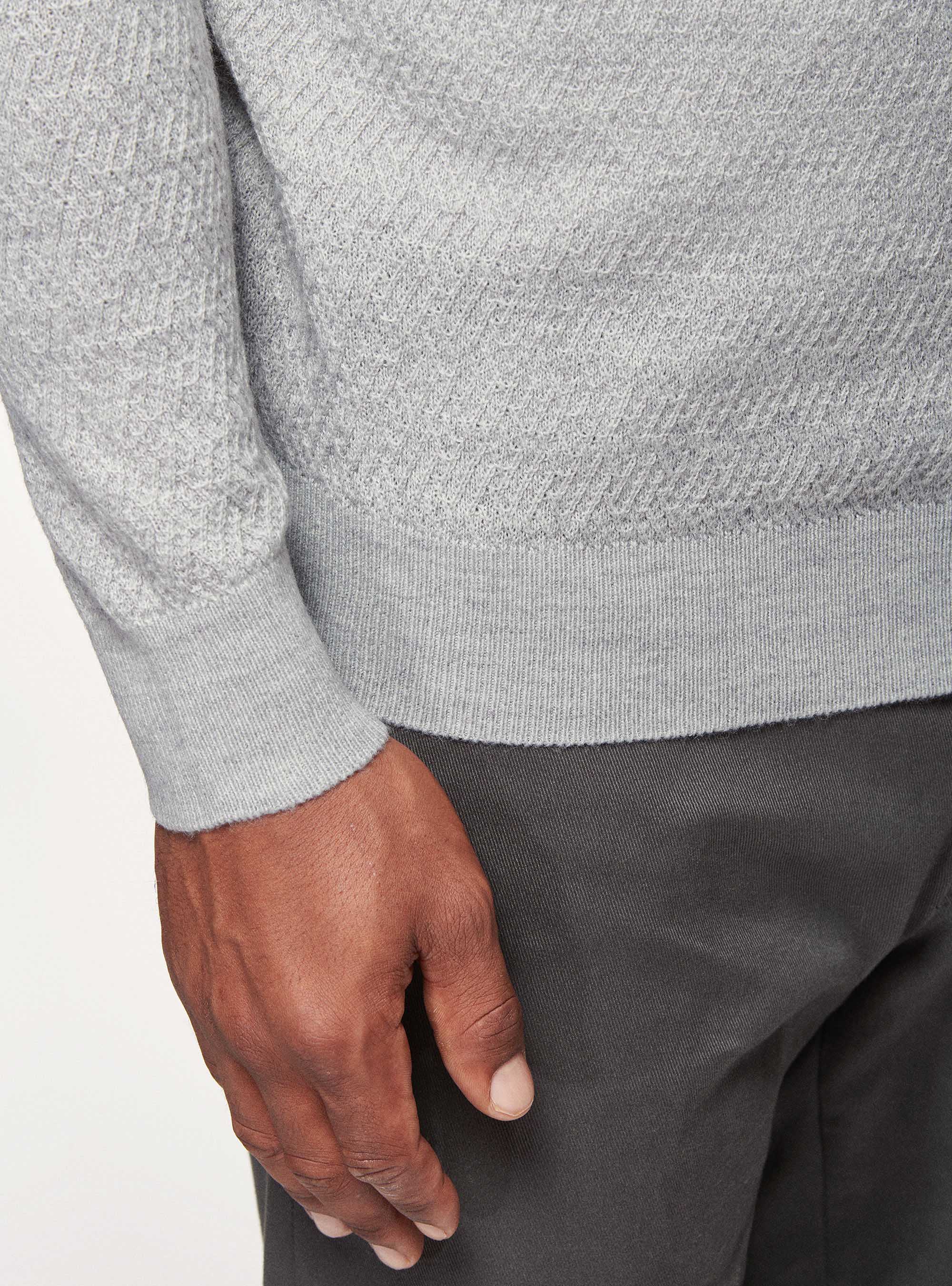 Textured wool-blend turtleneck, LIGHT GREY MELANGE