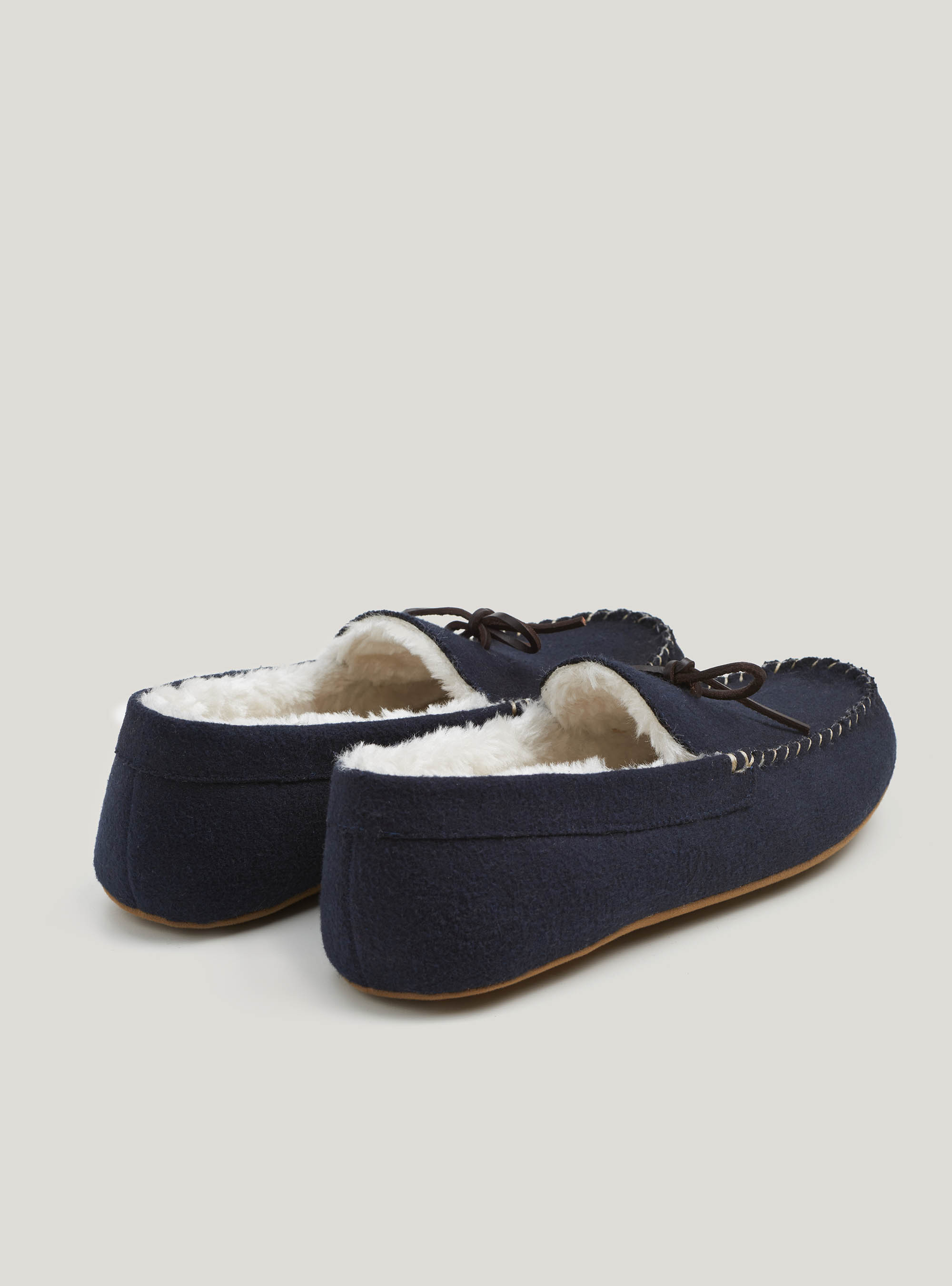 Pantofole in flanella tinta unita, BLU NAVY