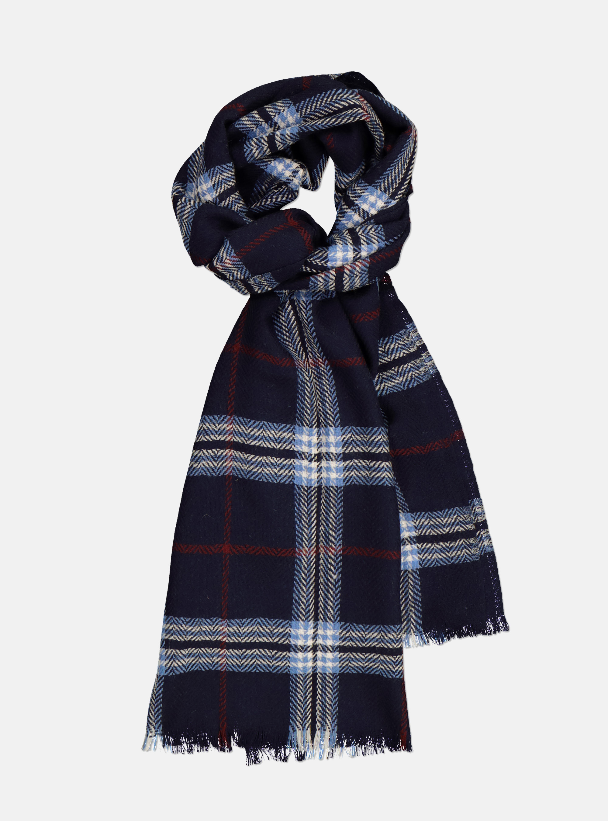 Sciarpa in lana a quadri, BLU