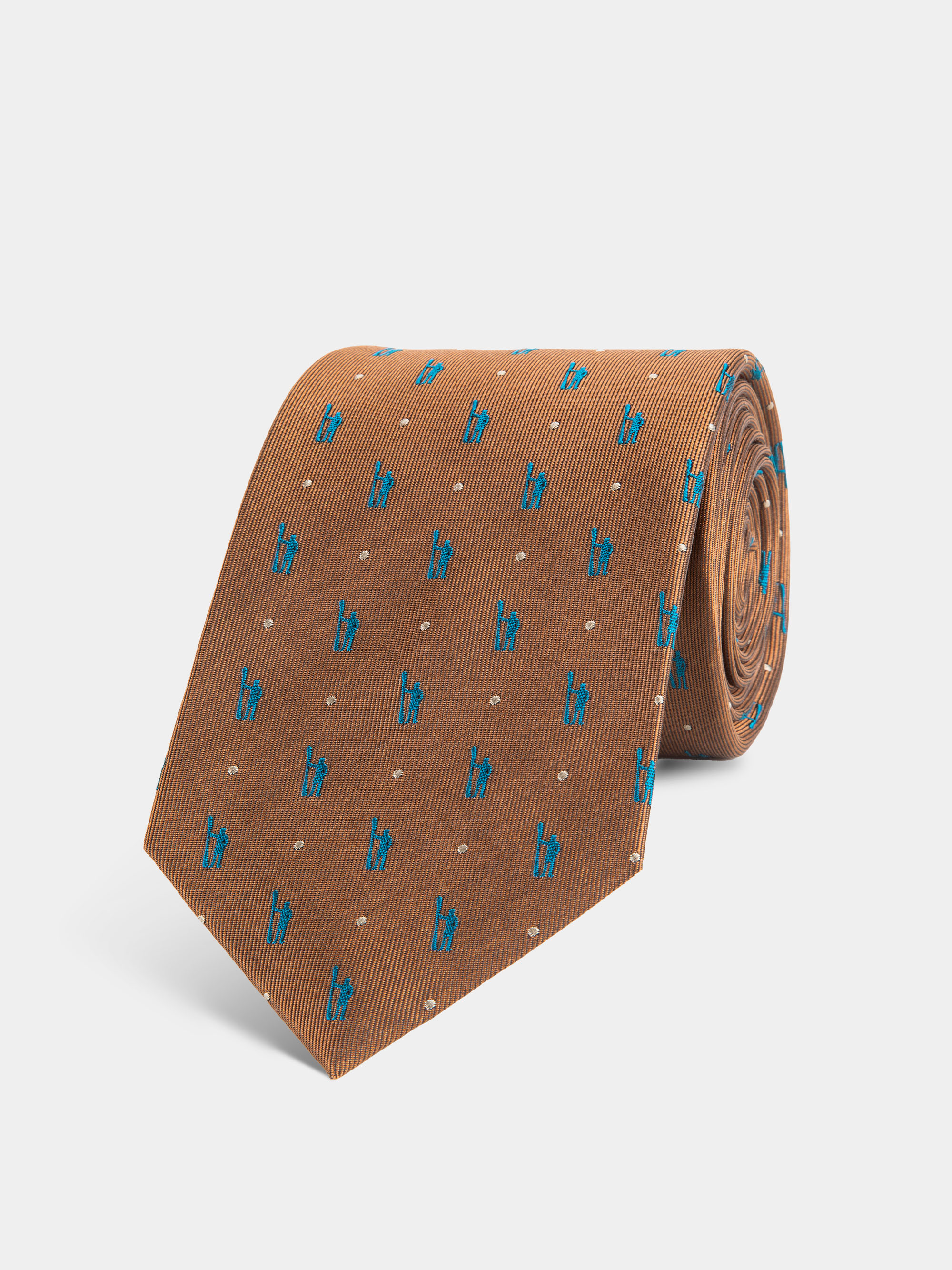 Silk tie with logo, MULTICOLOR
