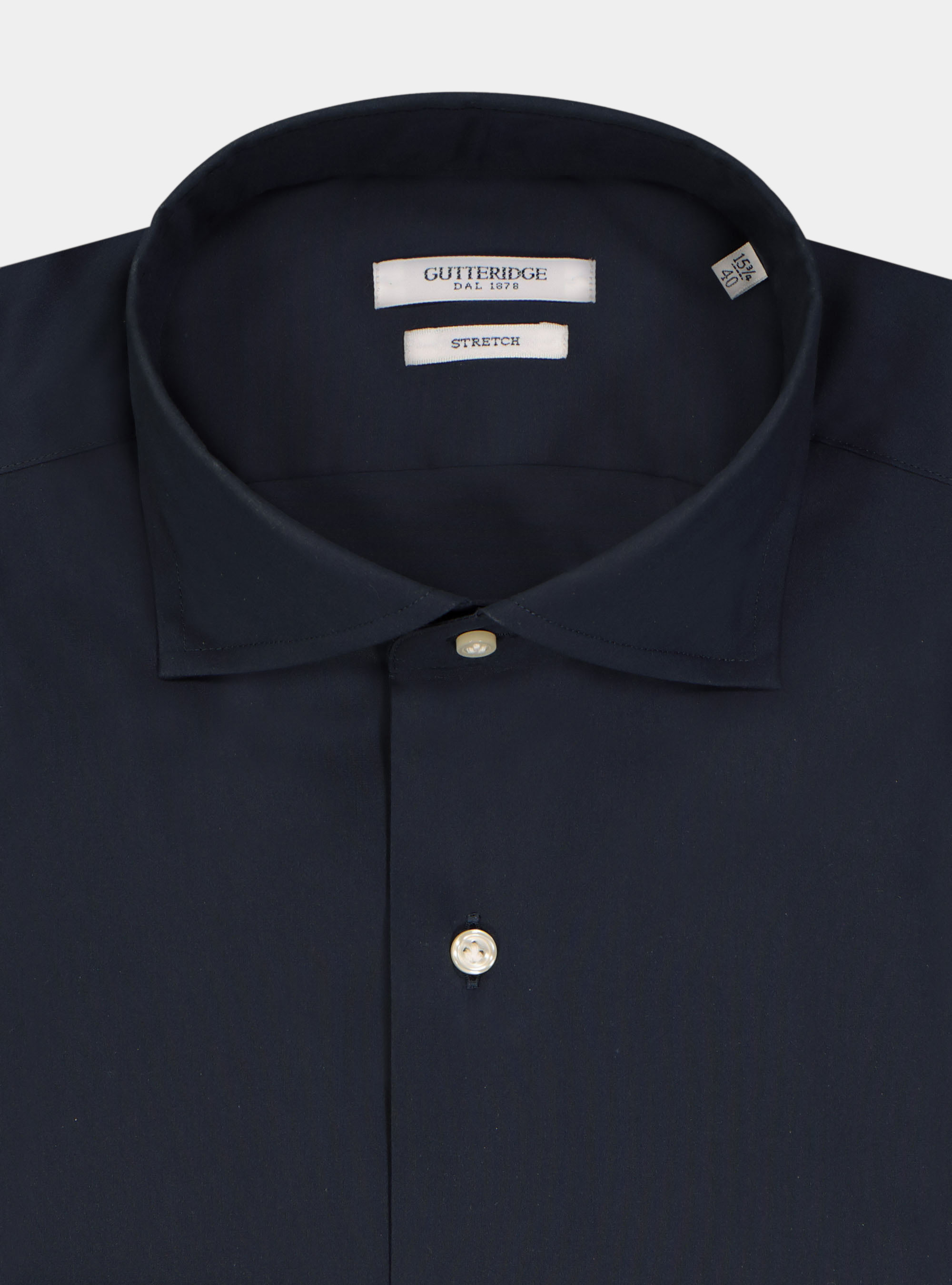 Stretch poplin shirt, NAVY BLUE