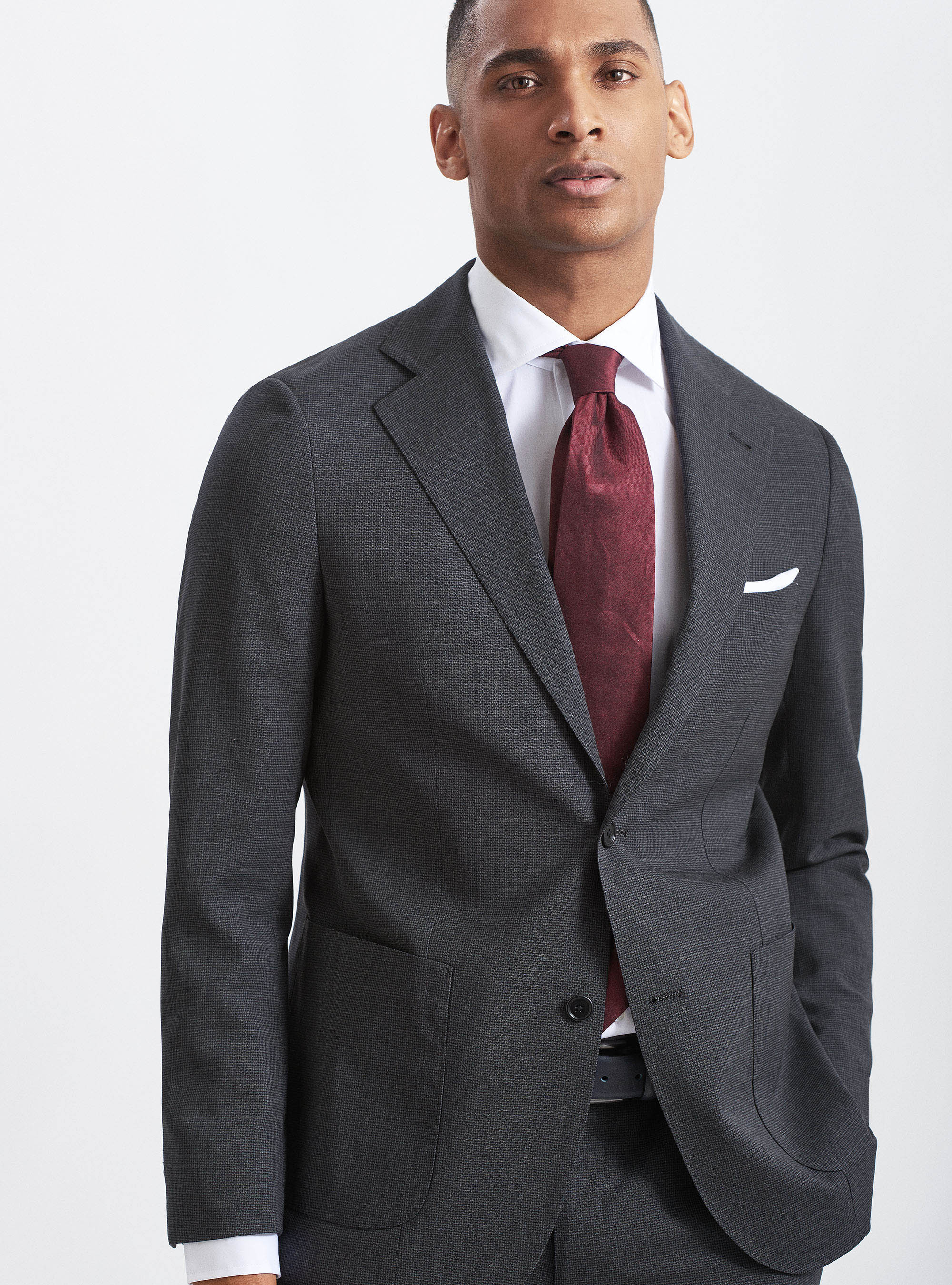 Marlane pure wool houndstooth suit blazer, ASPHALT GREY