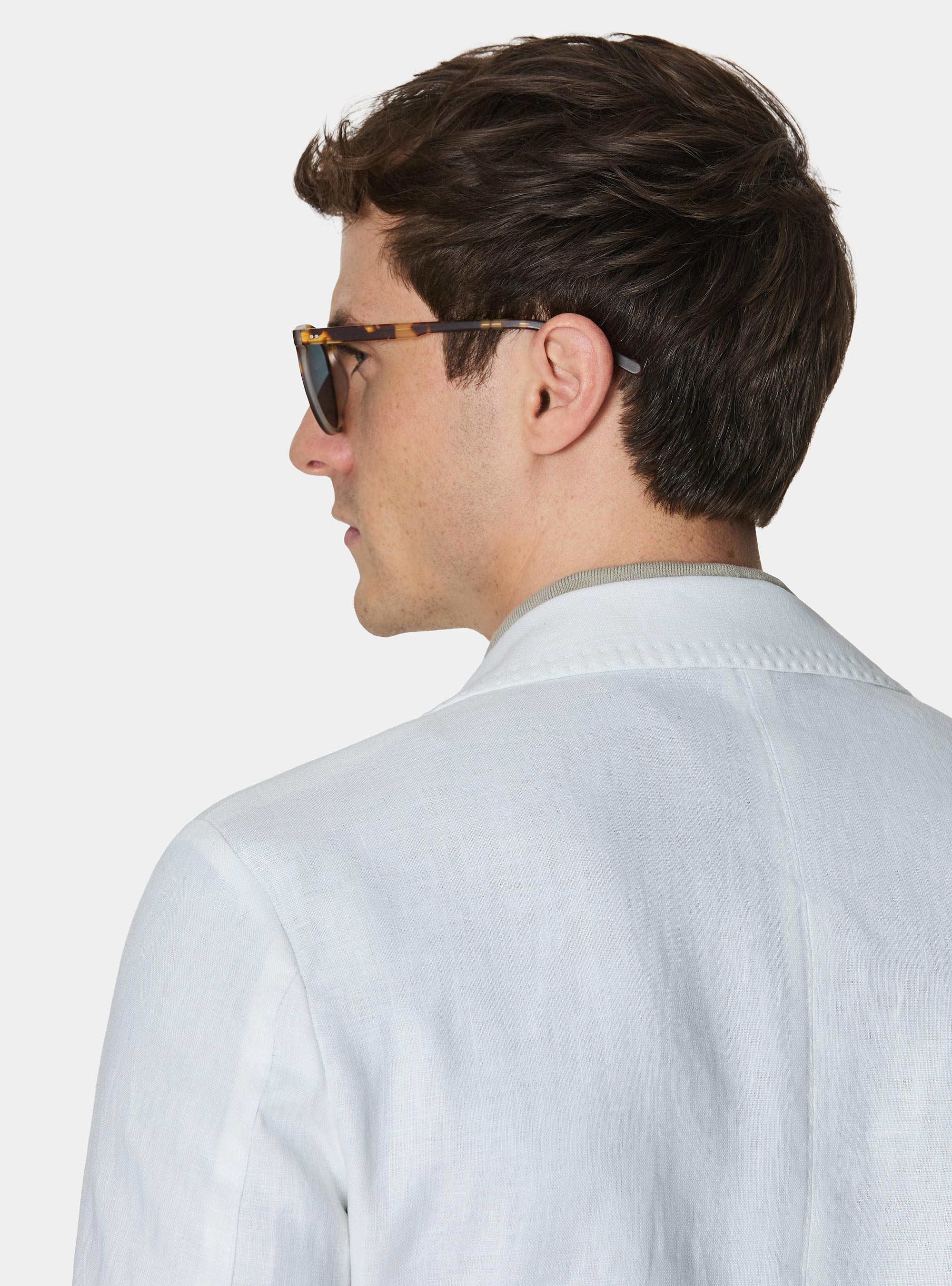 Pure linen suit blazer, WHITE