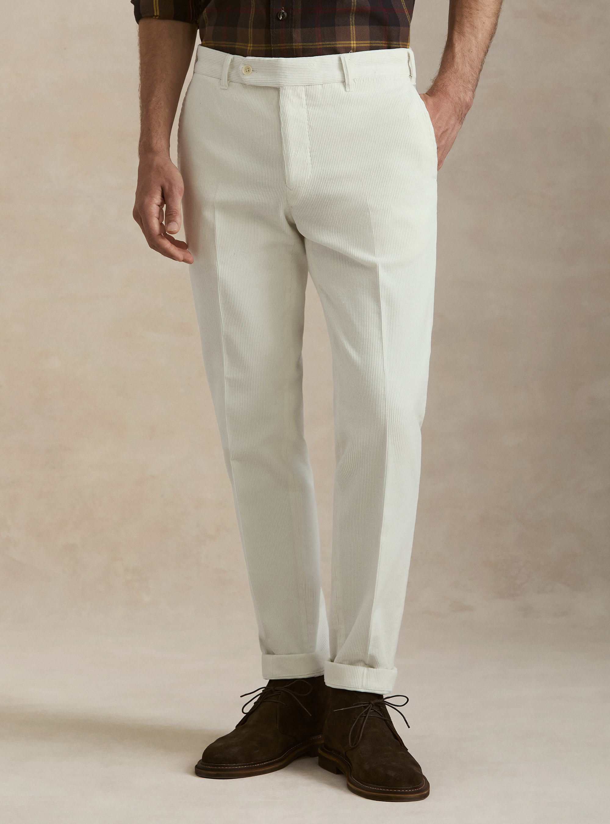 Pantaloni in velluto, BIANCO