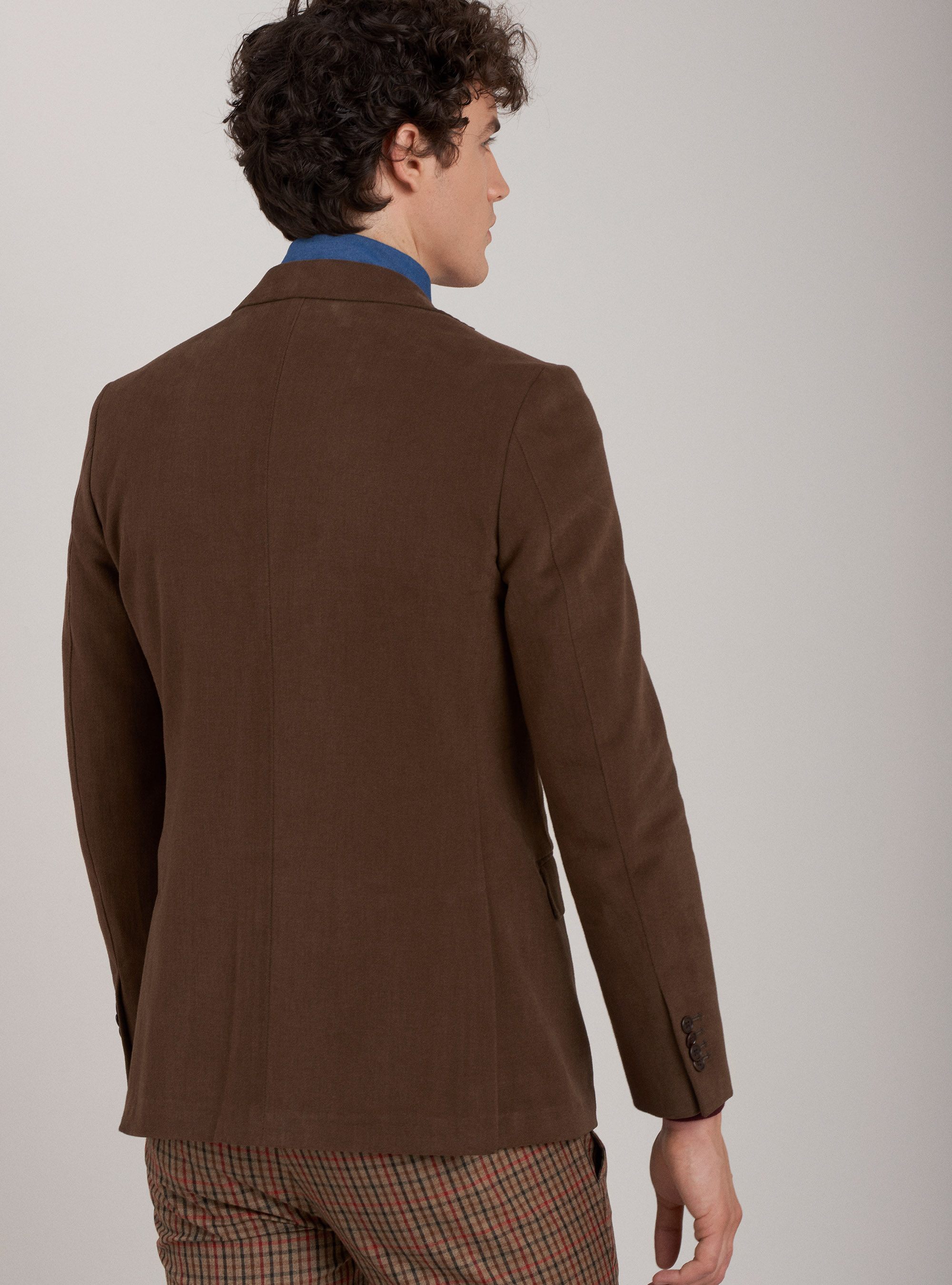Chaqueta de sarga de algod&oacute;n, MARRON