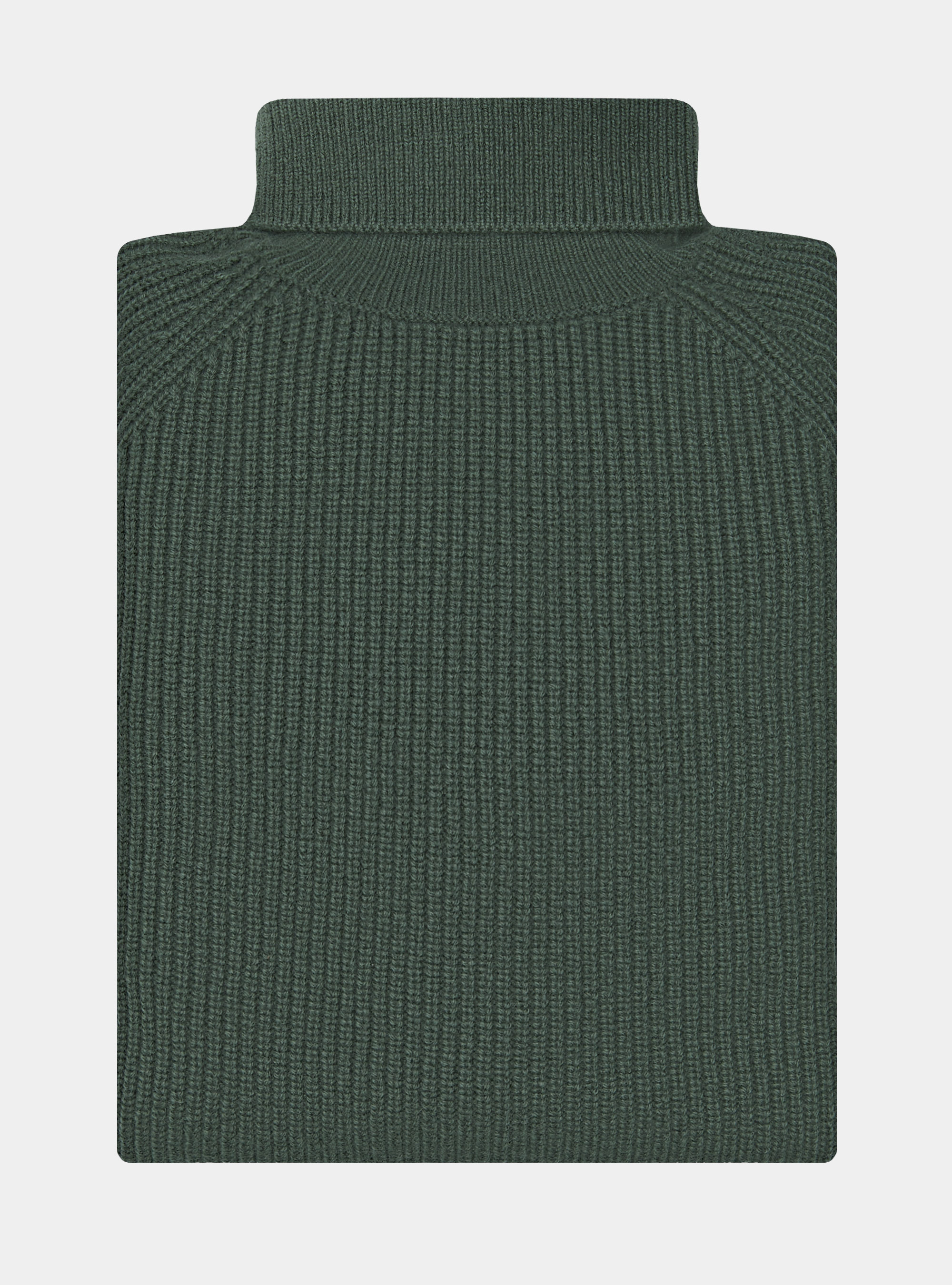 Maglia collo alto a costa perlata in lana merino, MILITARE 0609C