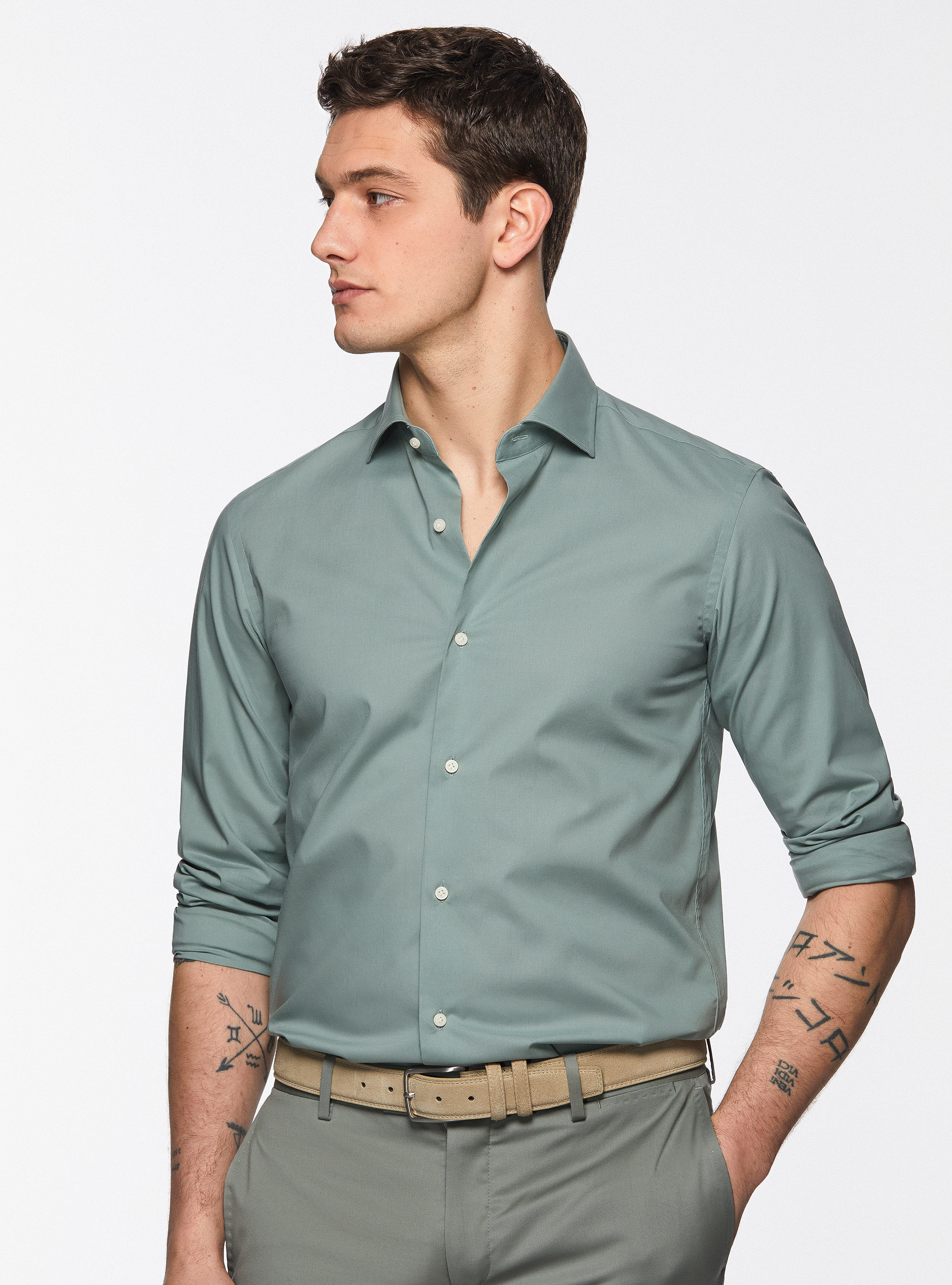 Camisa de popelina elástica, GIADA 0697C