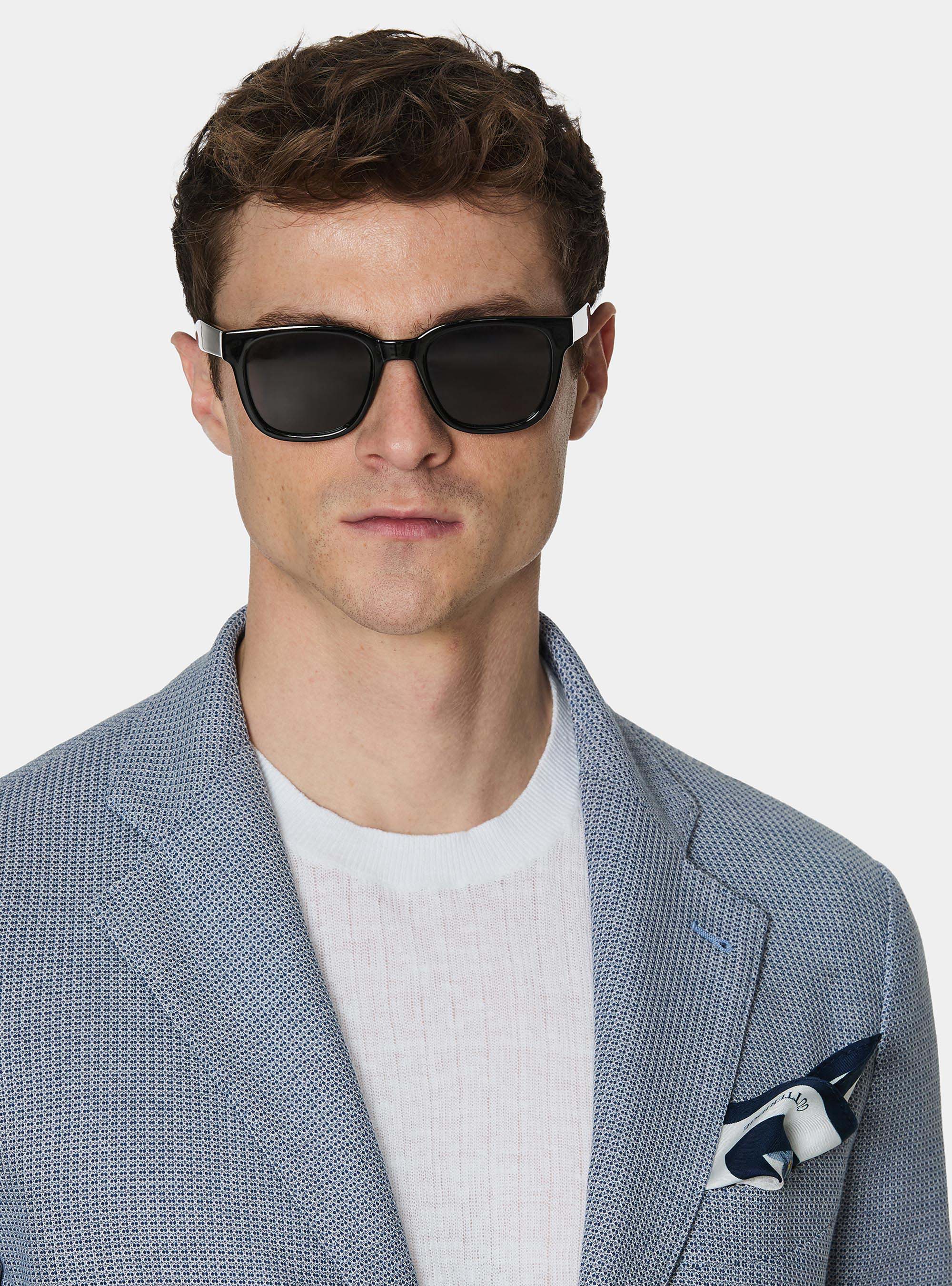 Micro-knit cotton jersey blazer, BLUE