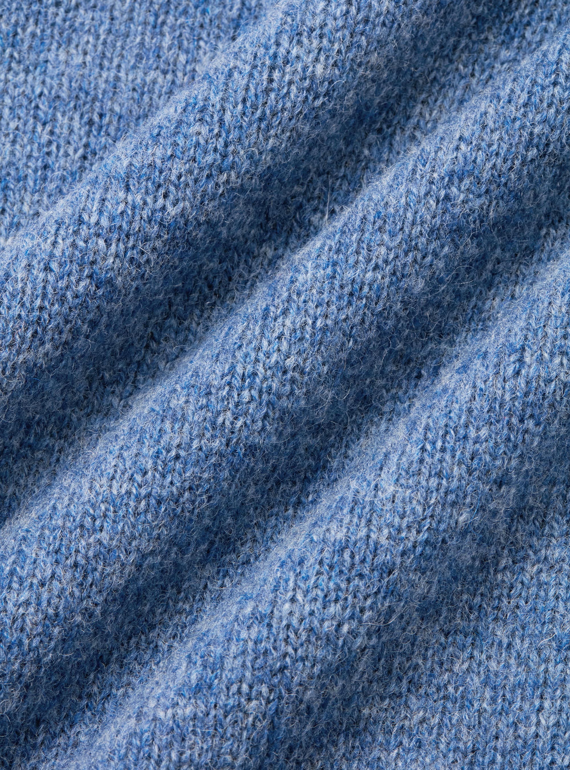 Punto de lana Shetland con cuello redondo, 0243C DENIM