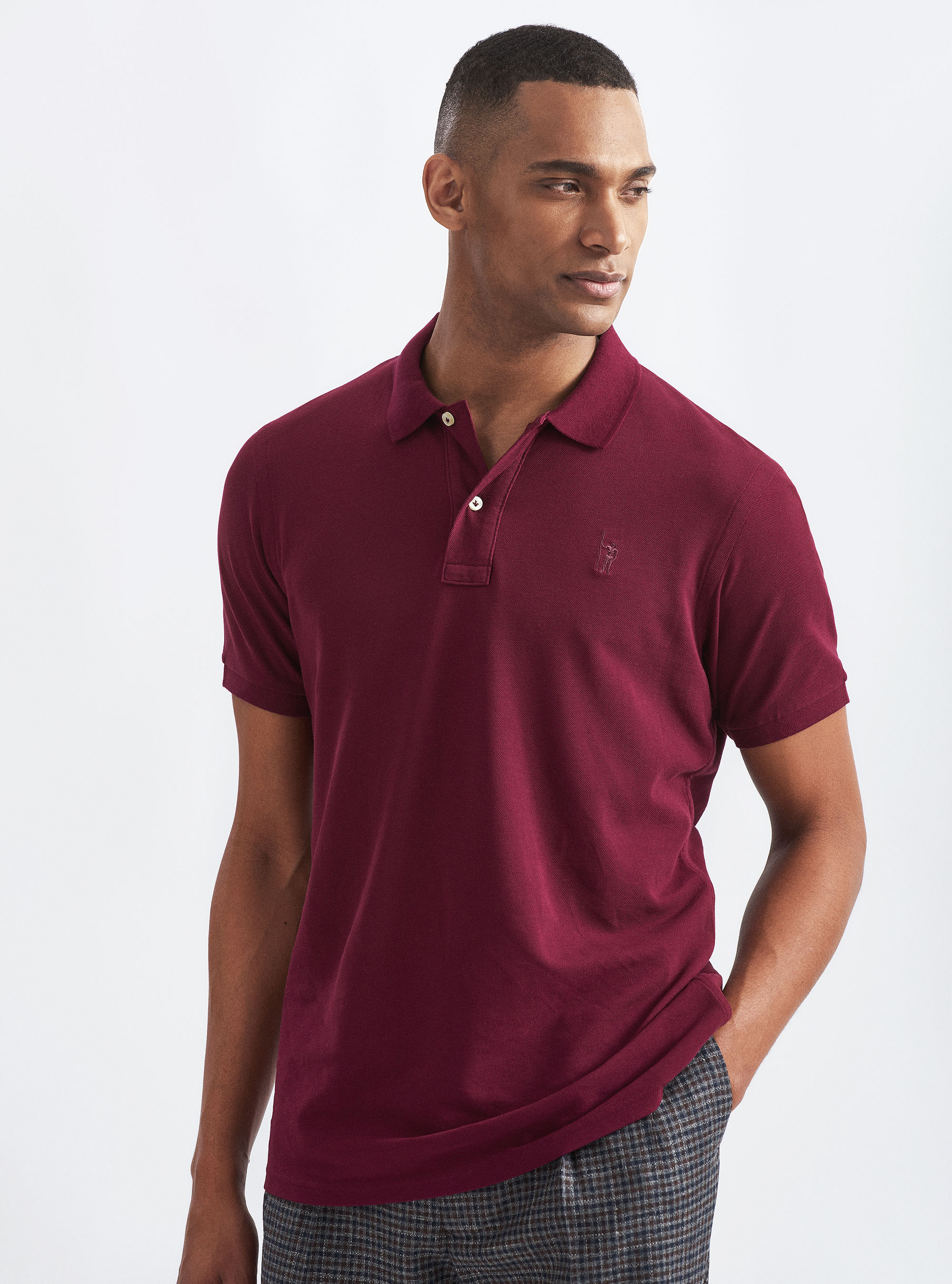 Classic pique polo shirt, BORDEAUX