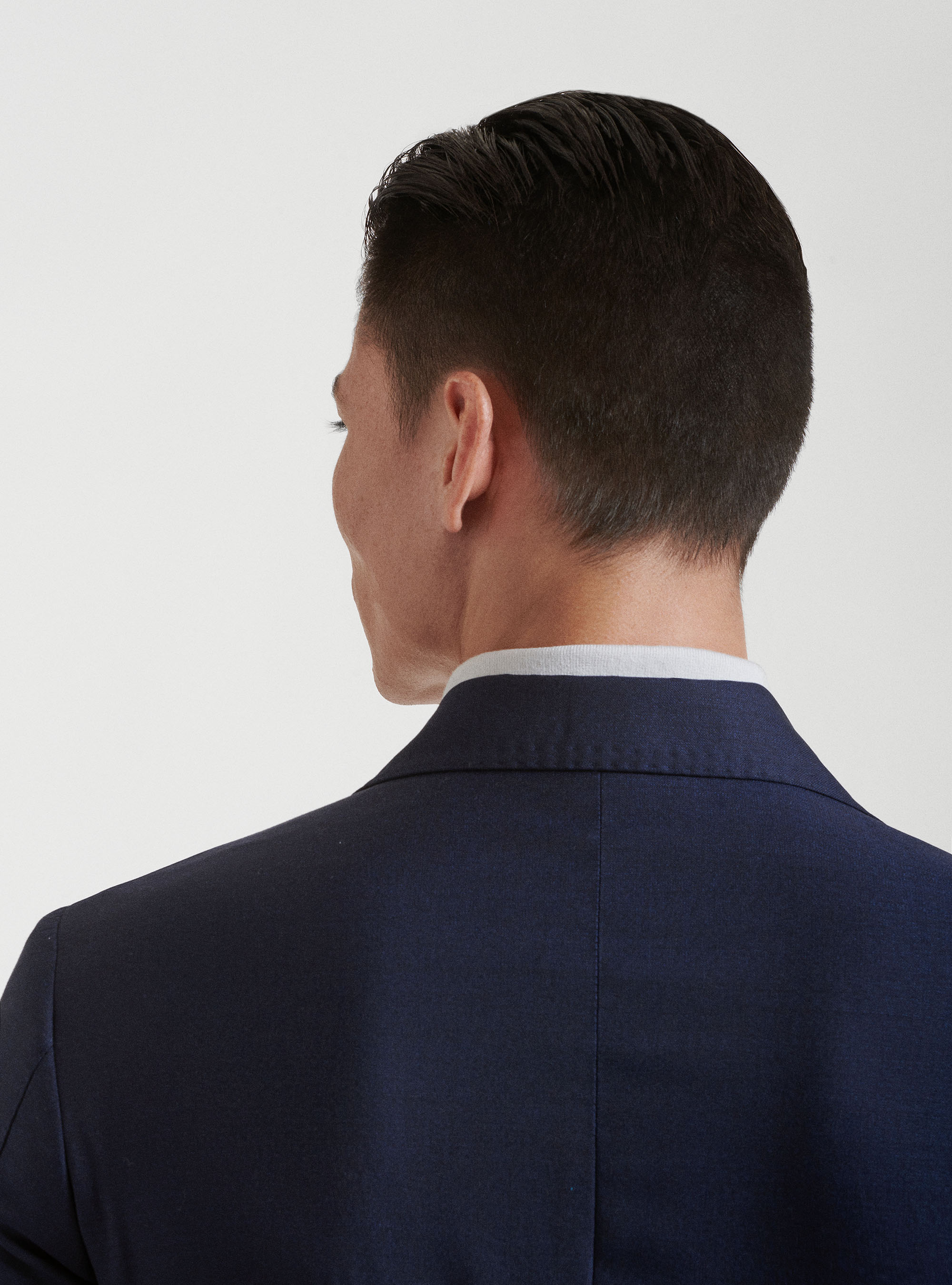 Giacca slim fit doppiopetto in pura lana Vitale Barberis Canonico, BLU NAVY