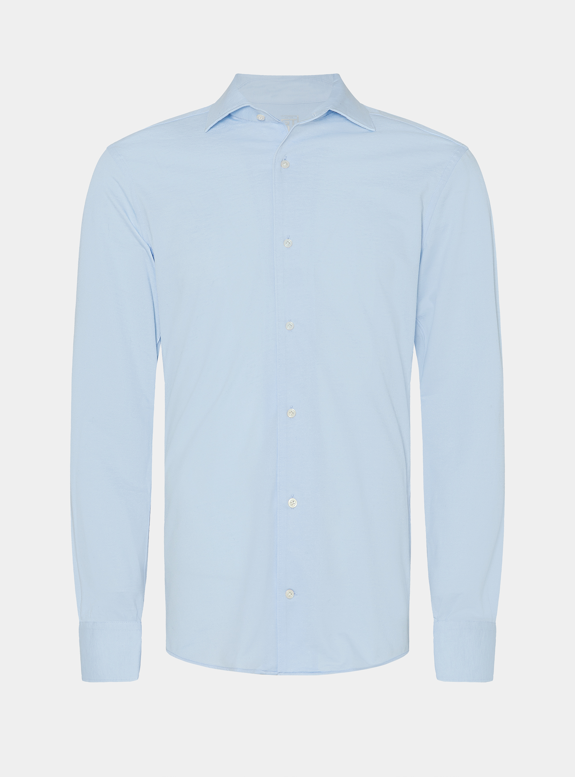 Cotton blend jersey shirt, LIGHT BLUE