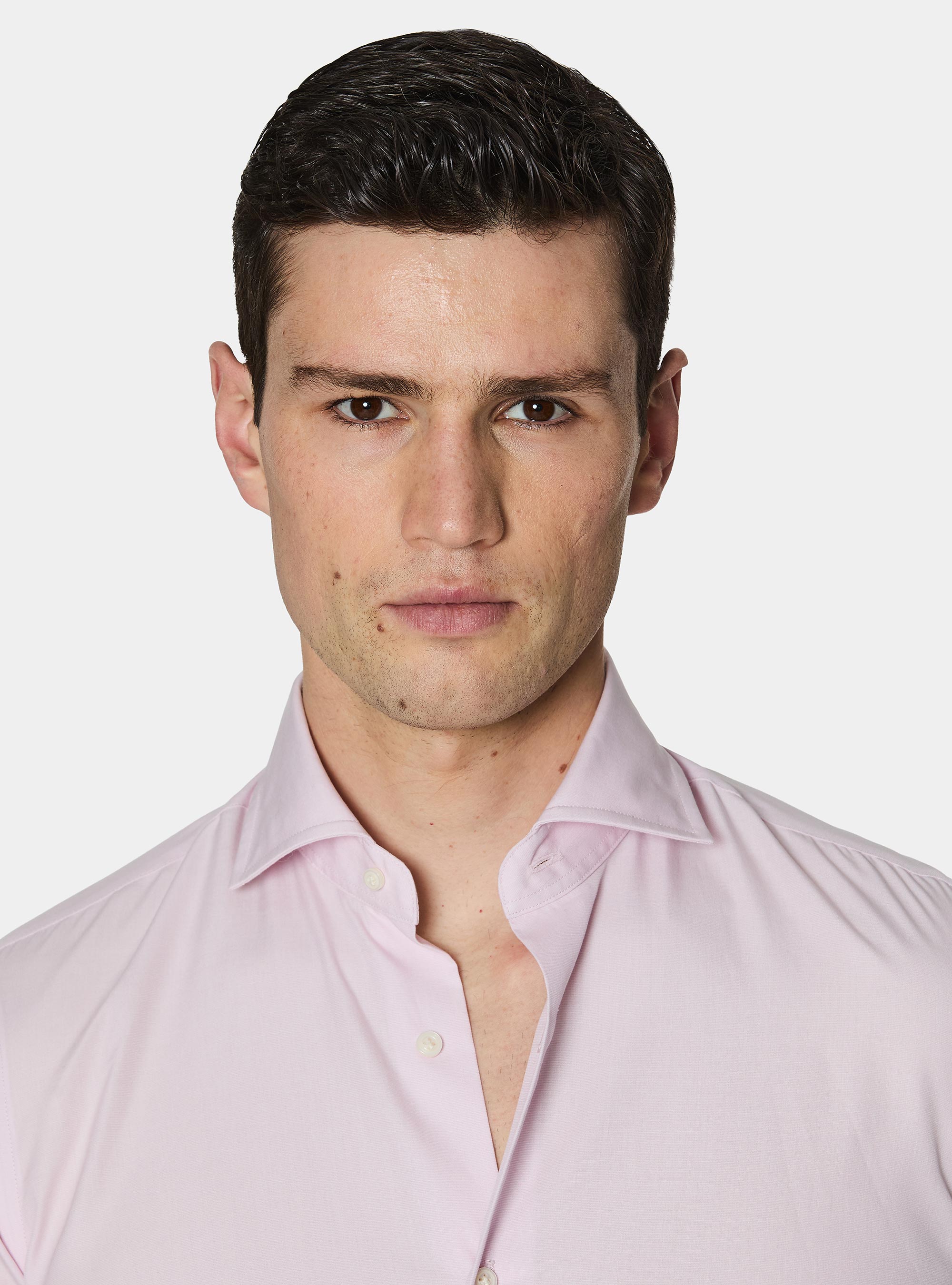 Chemise en coton fil &agrave; fil, ROSE