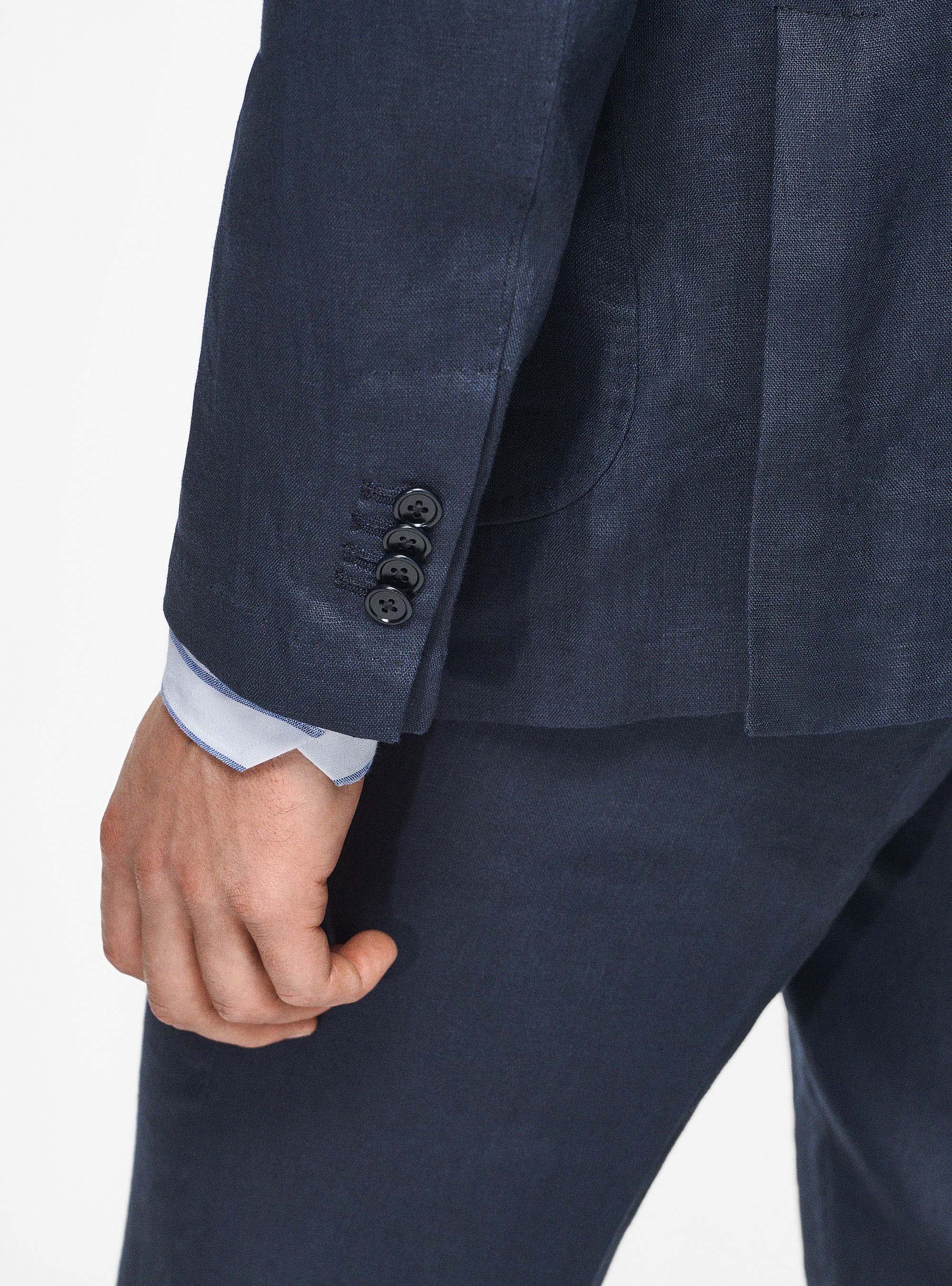 Pure linen blazer, NAVY BLUE