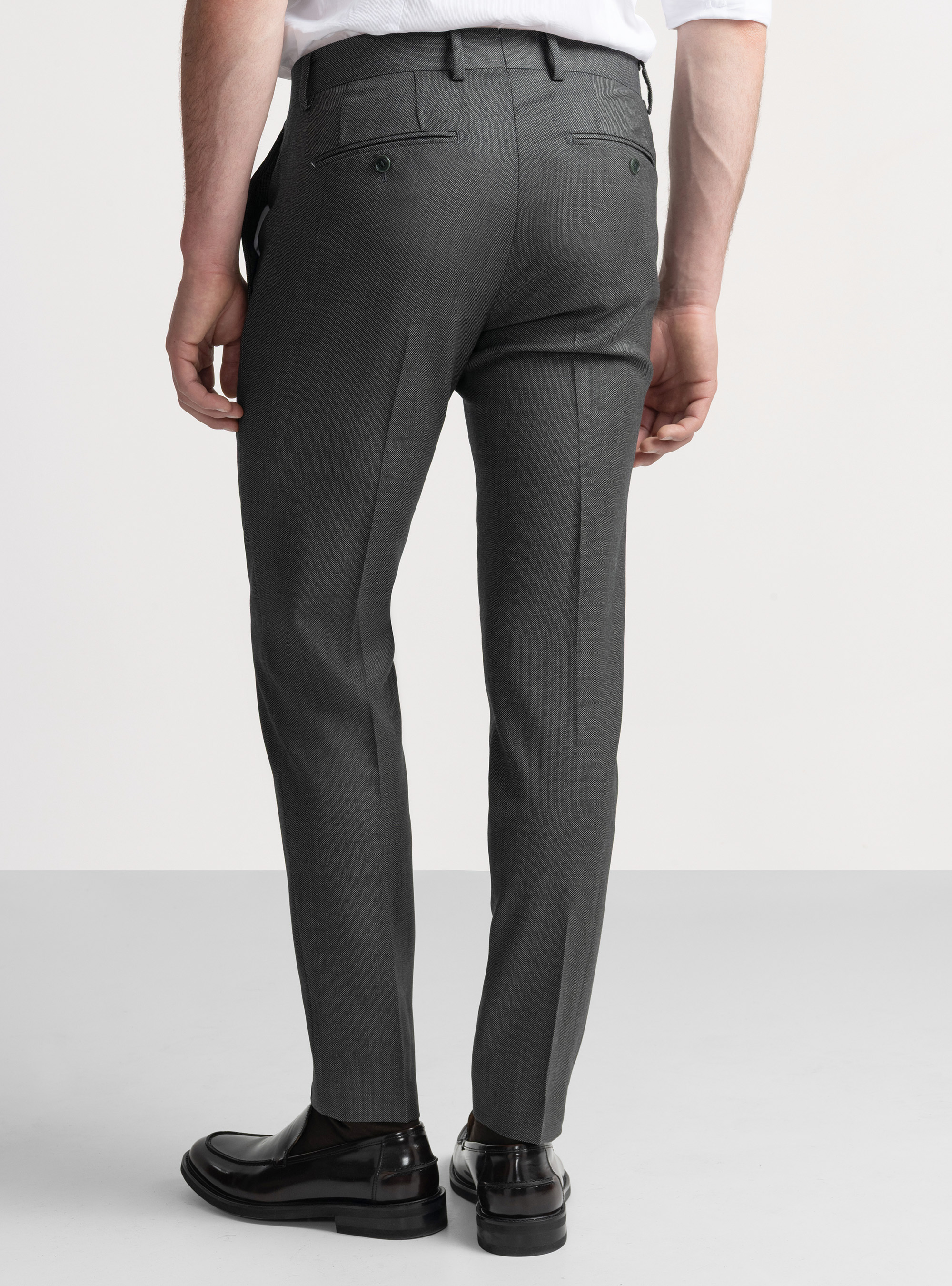 Pantalon de costume en laine Partridge eye Vitale Barberis Canonico, VERT