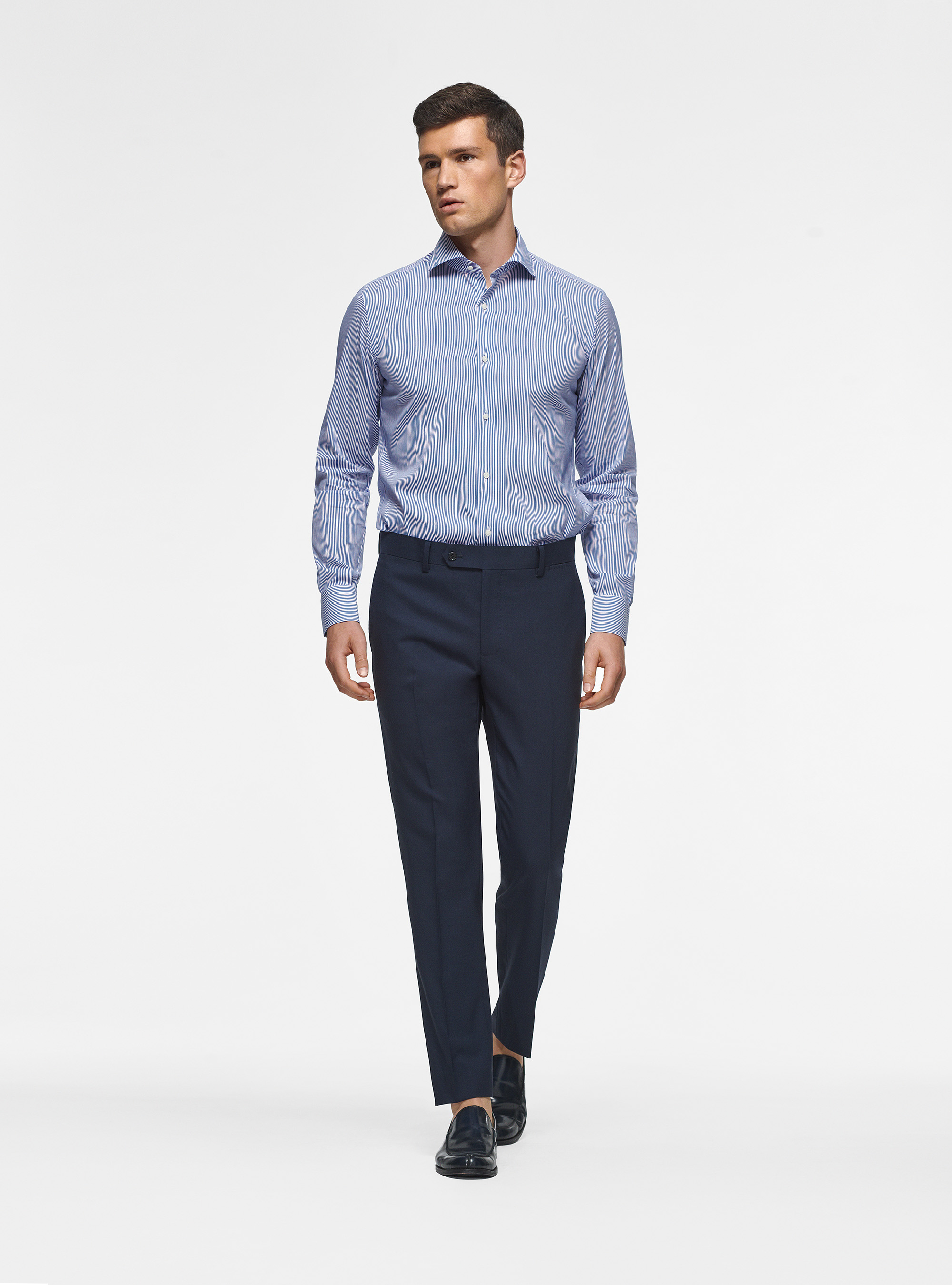 Pantaloni in pura lana Vitale Barberis Canonico, NAVY