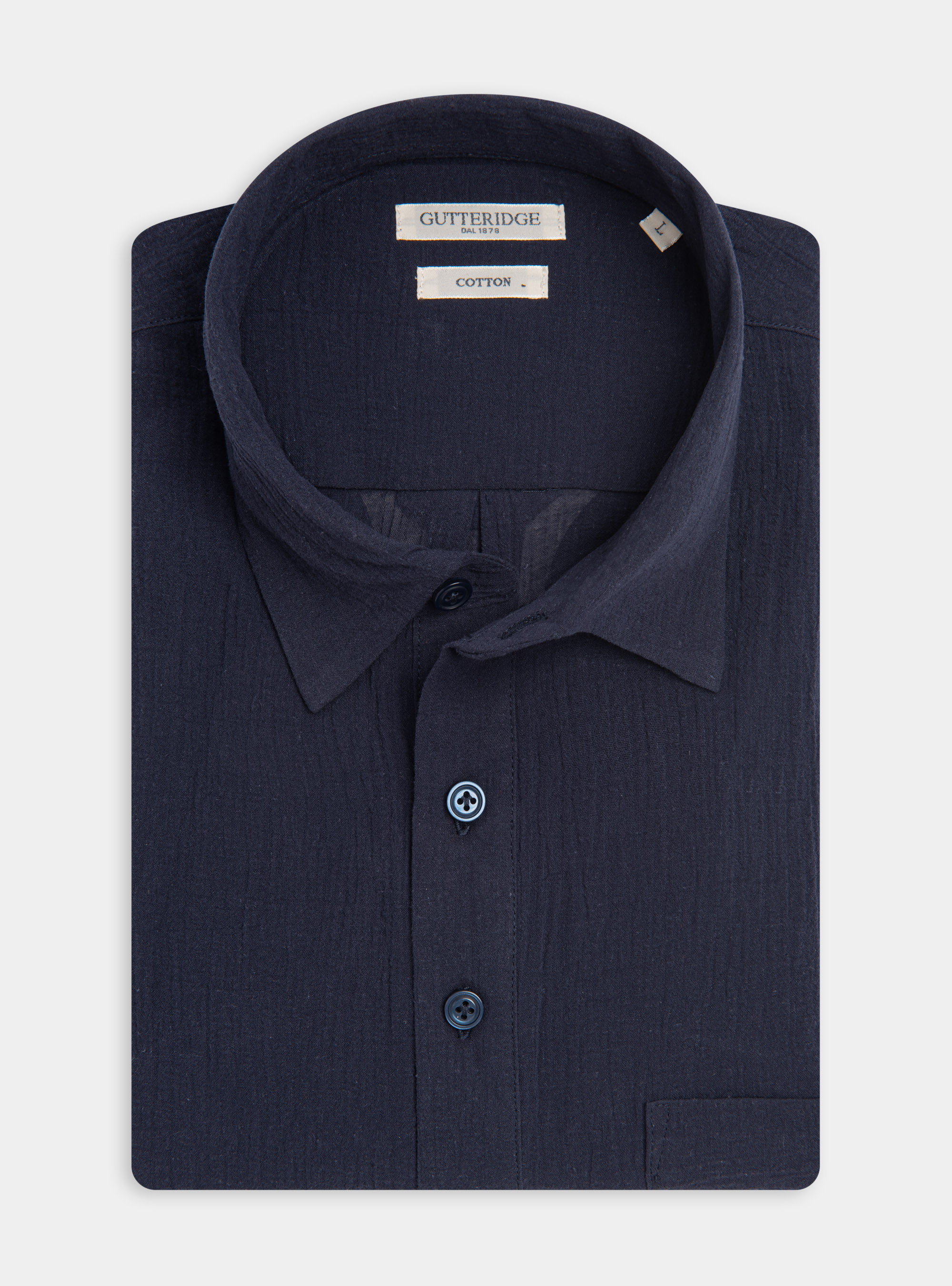Halbarm-Poloshirt aus Baumwoll-Cr&ecirc;pe, NAVY 0218C