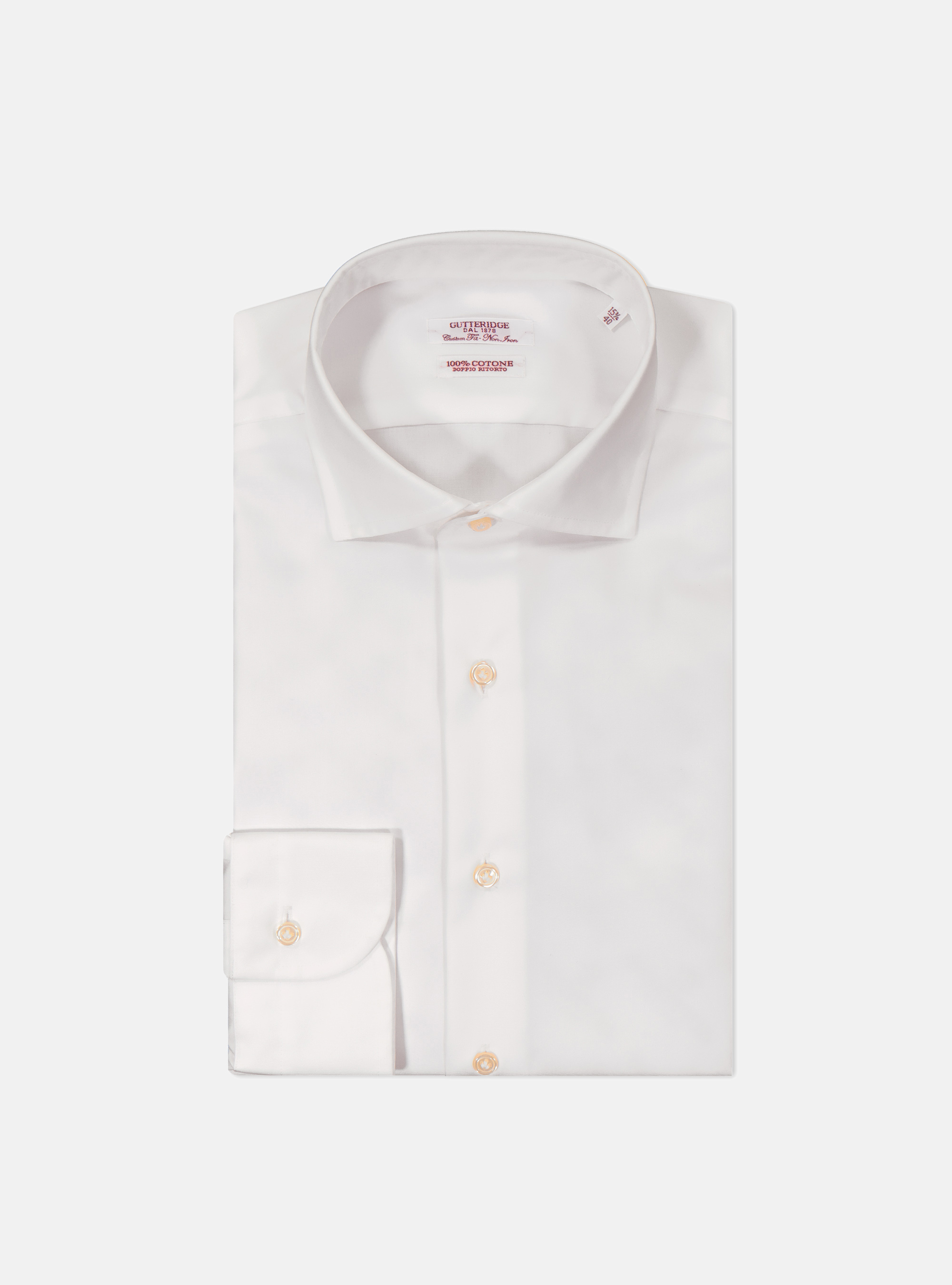 Camicia comfort fit classica in cotone fil a fil no iron, BIANCO