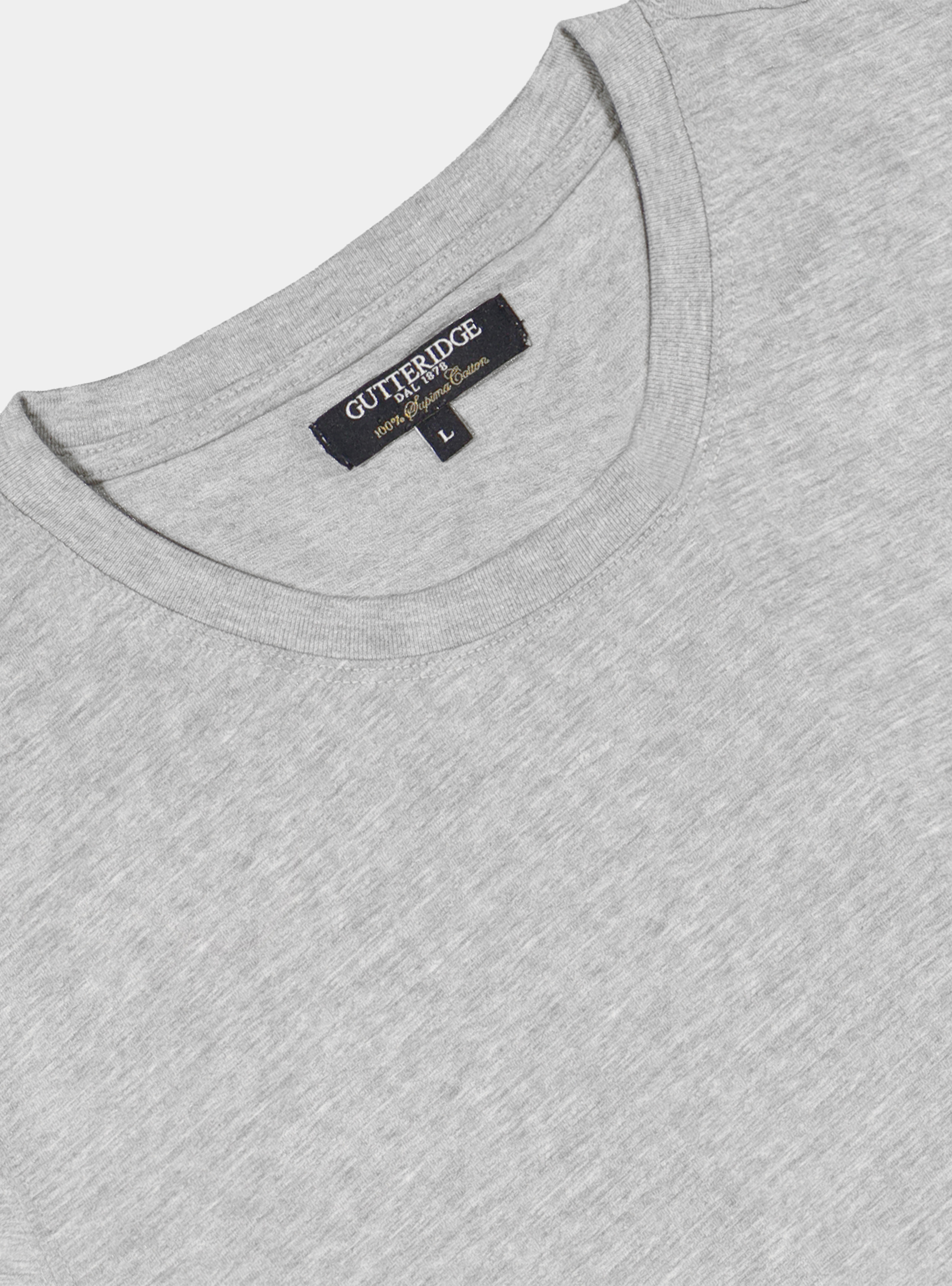 Camiseta lisa de algodón, GRIS MARENGO