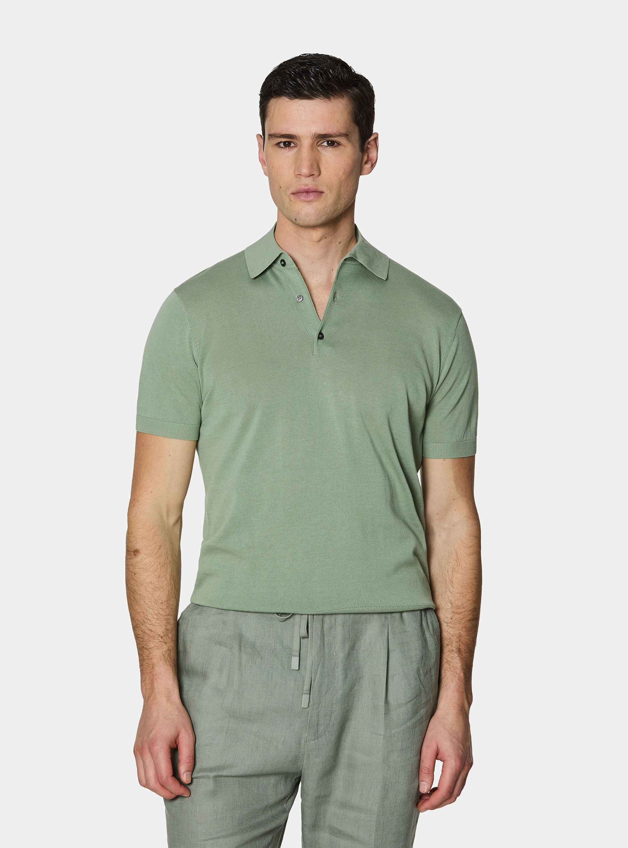 Polo in maglia in cotone m/c, SALVIA 0602C