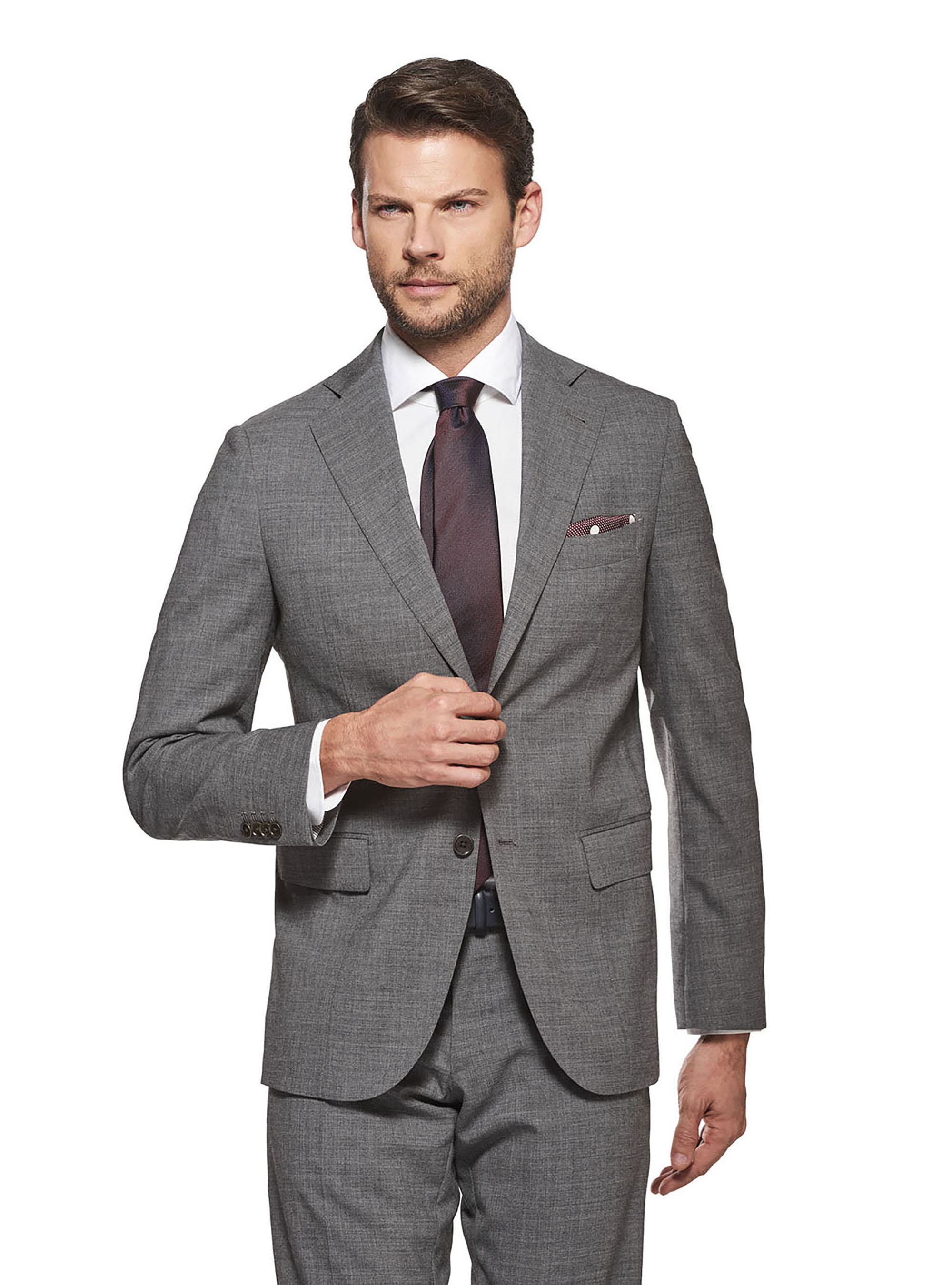 Cool Wool Suit Jacket, LIGHT GREY MELANGE
