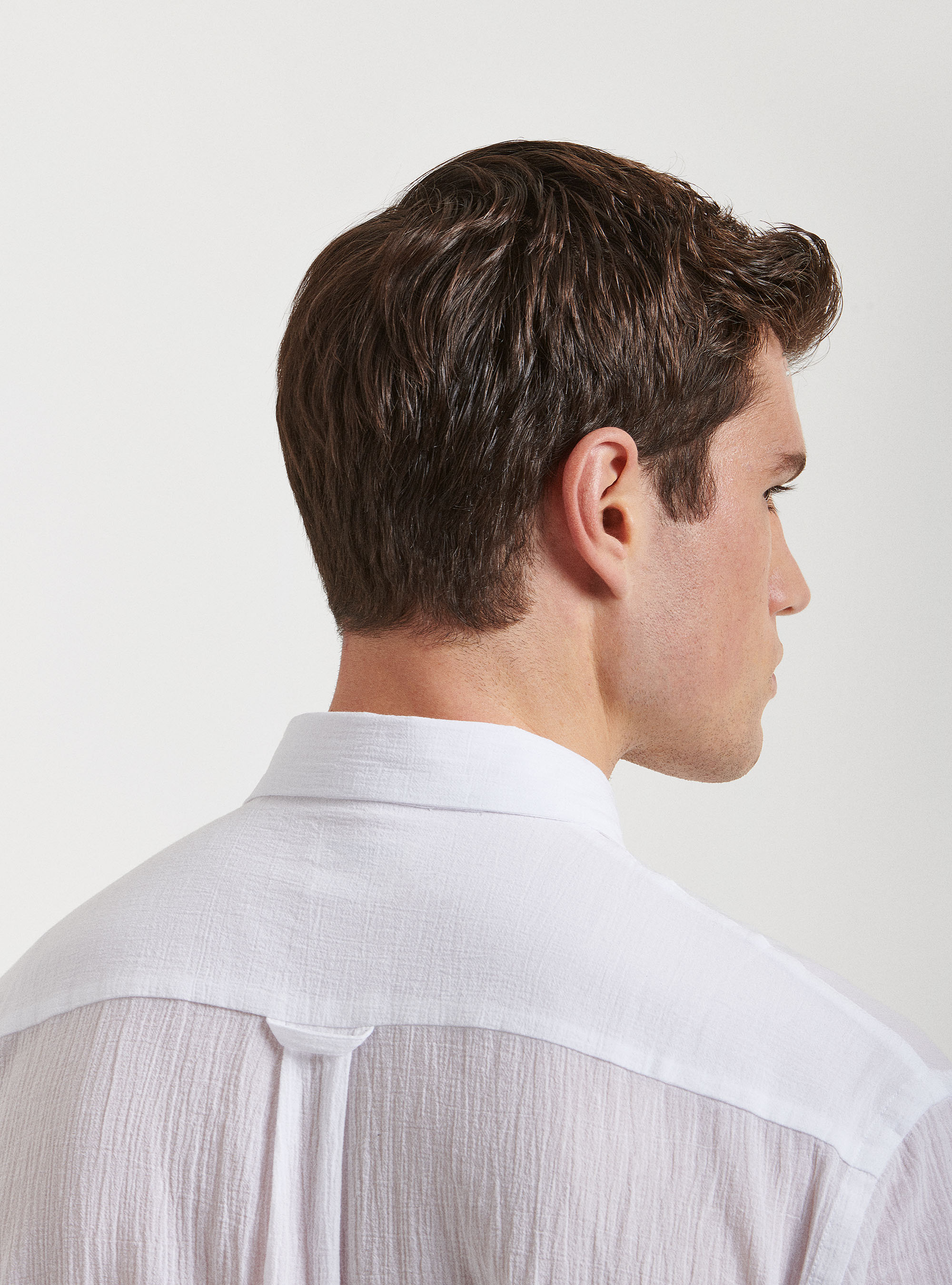 Halbarm-Poloshirt aus Baumwoll-Cr&ecirc;pe, BIANCO 0099C